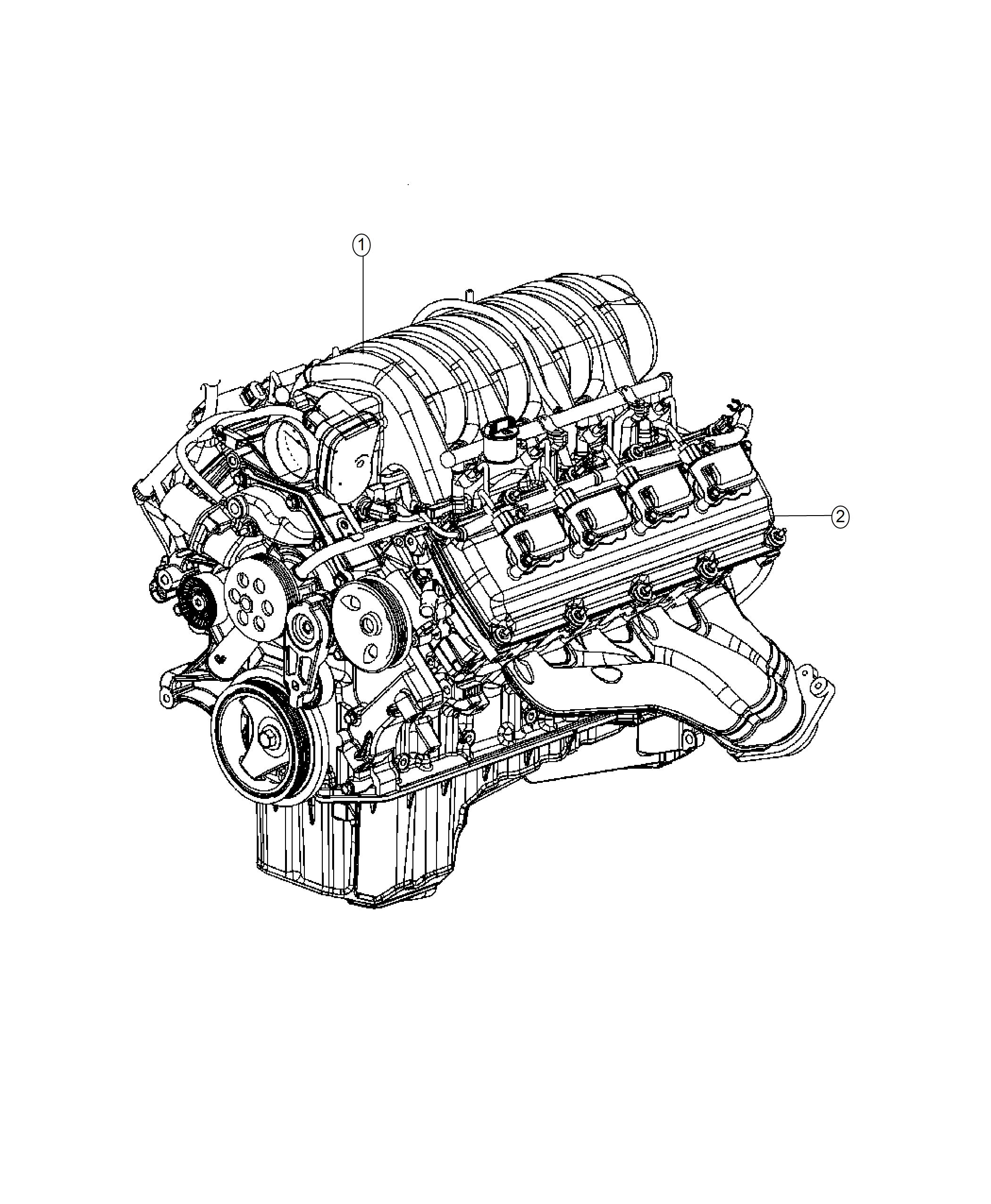 Engine Assembly And Service Engine Long Block 6.4L With MDS. Diagram