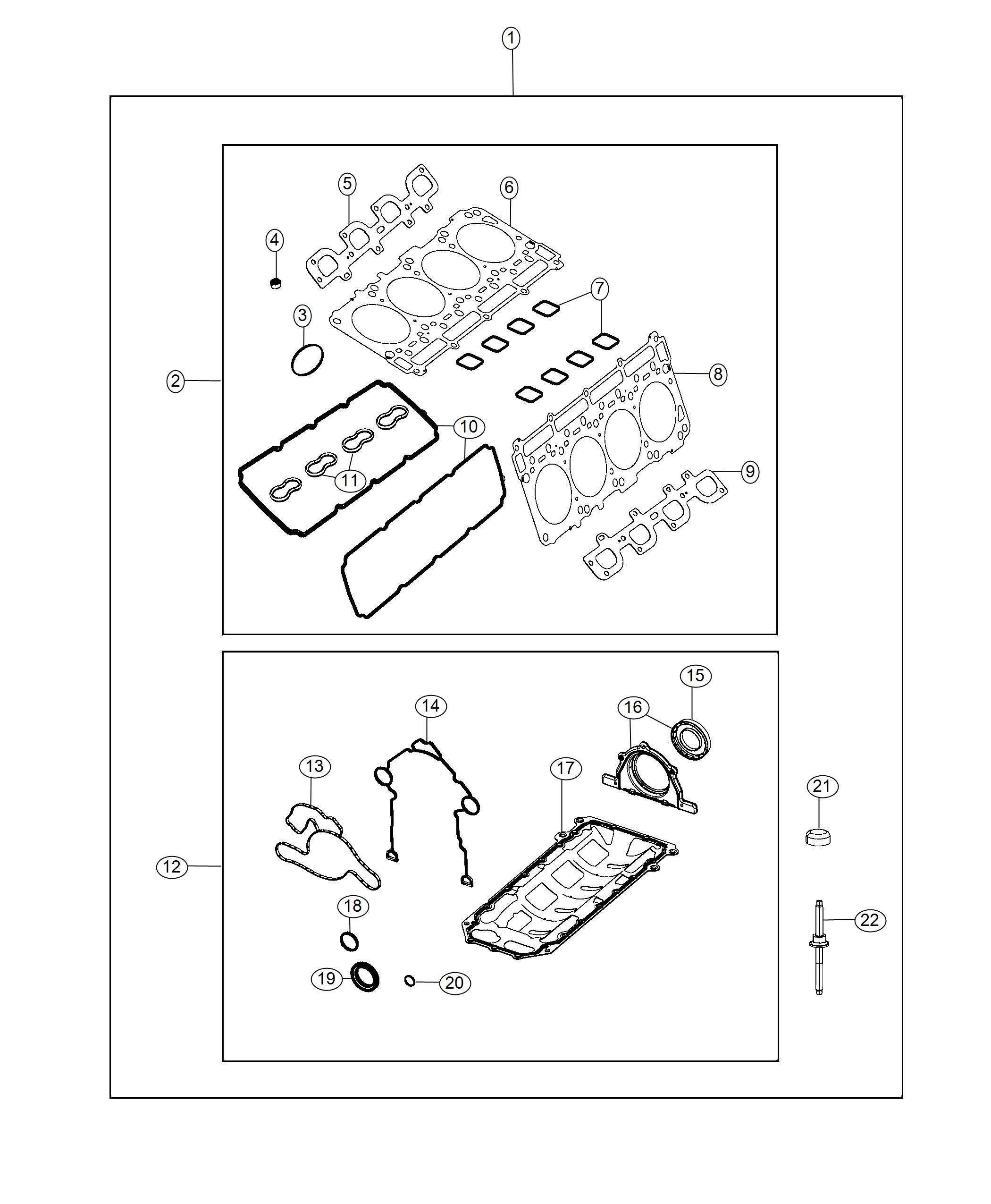 Diagram Engine Gasket/Install Kits 6.4L With MDS. for your 2002 Chrysler 300 M  