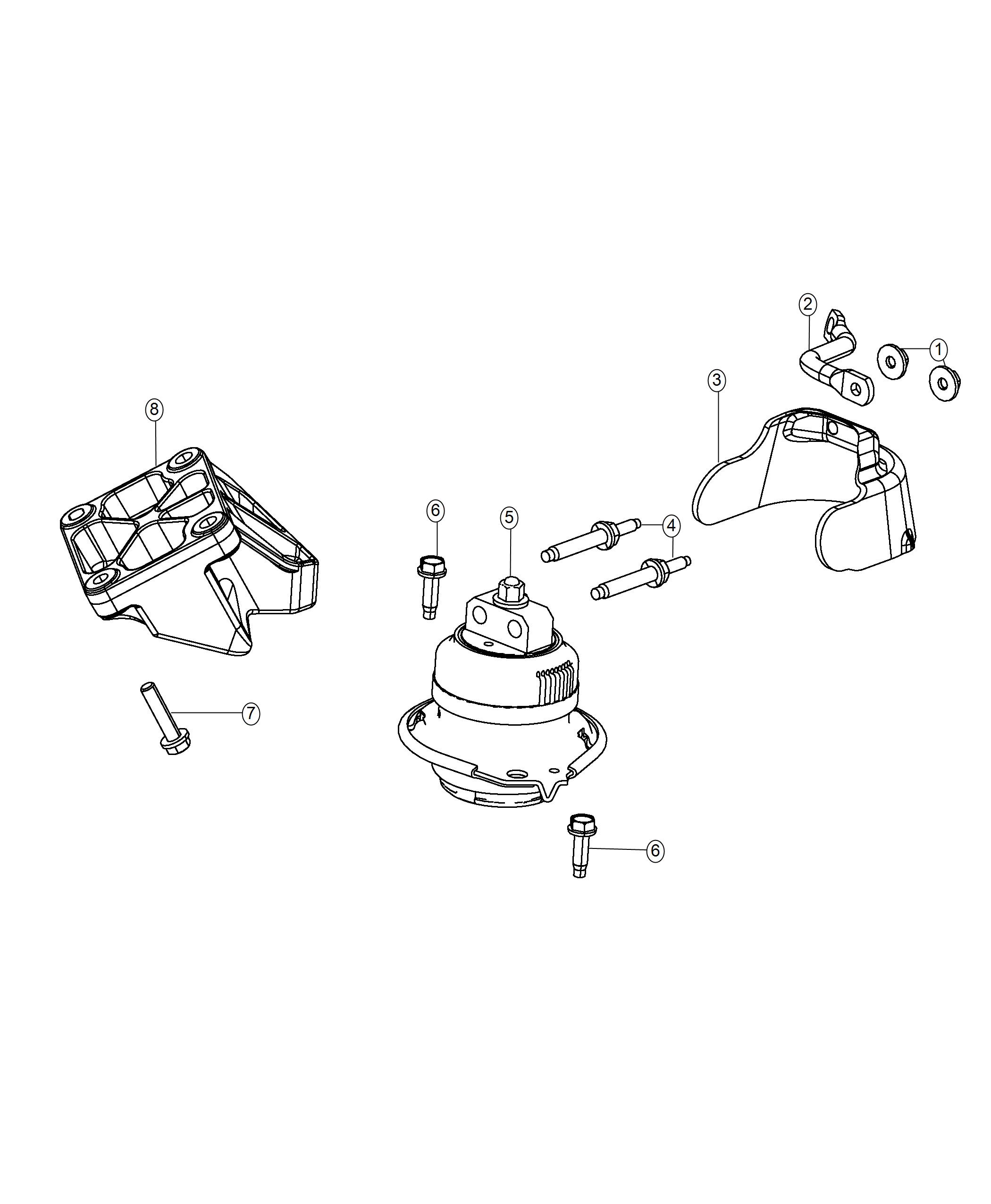 Diagram Engine Mounting Right Side RWD/2WD 6.4L With MDS. for your Chrysler 300 M 