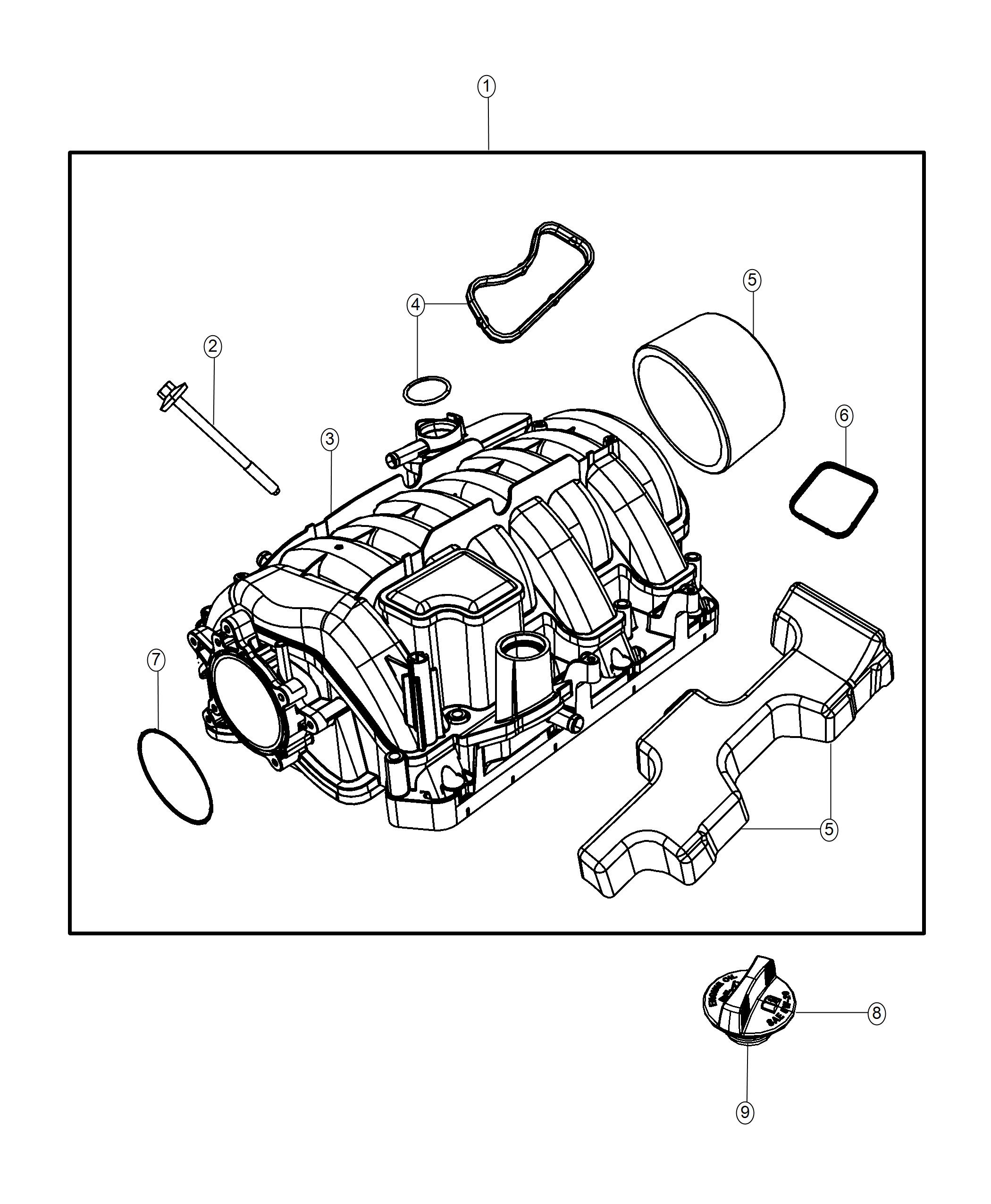 Diagram Intake Manifold 5.7L. for your Chrysler