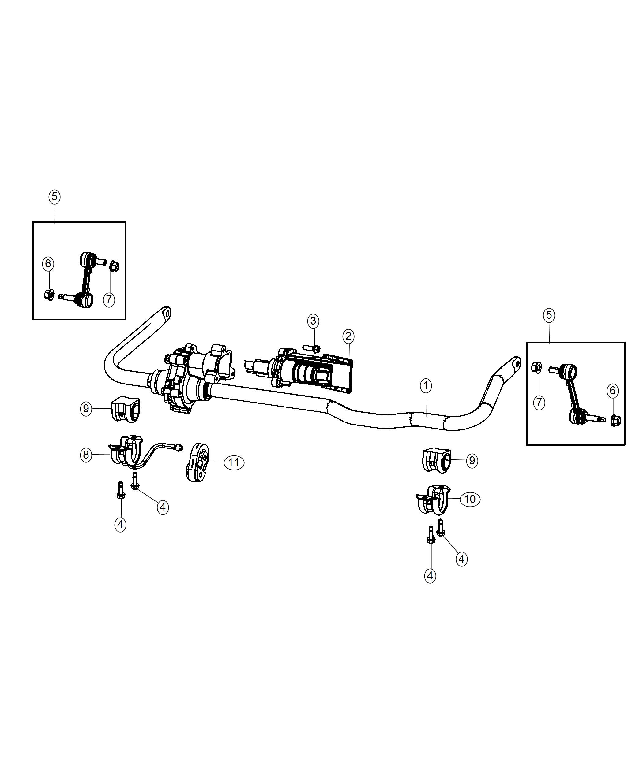 Diagram Stabilizer Bar, Front, DJ 7, [Front Disconnecting Stabilizer Bar]. for your 2002 Chrysler 300  M 