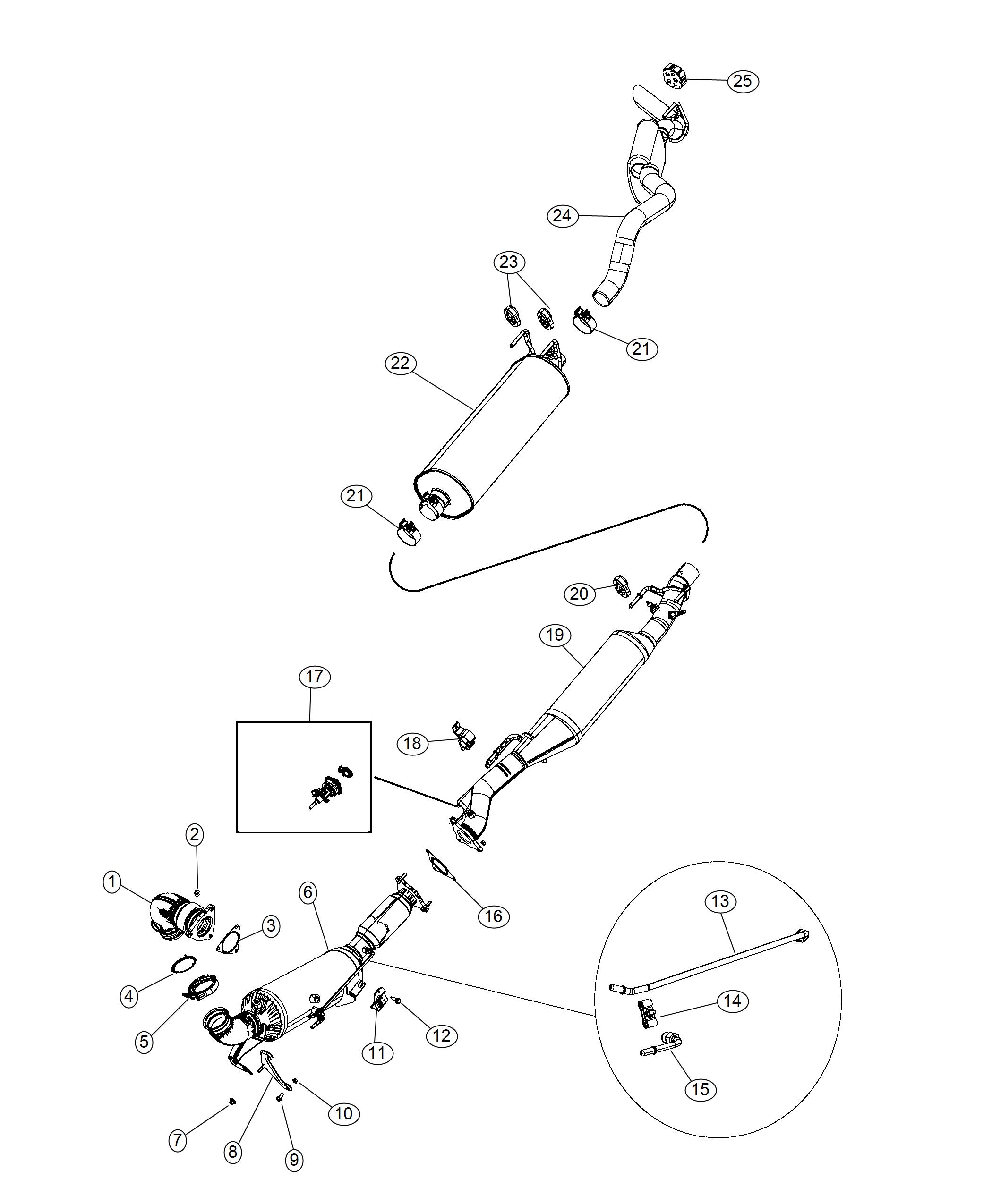 Diagram Exhaust System Single 3.0L. for your 2004 Chrysler 300  M 