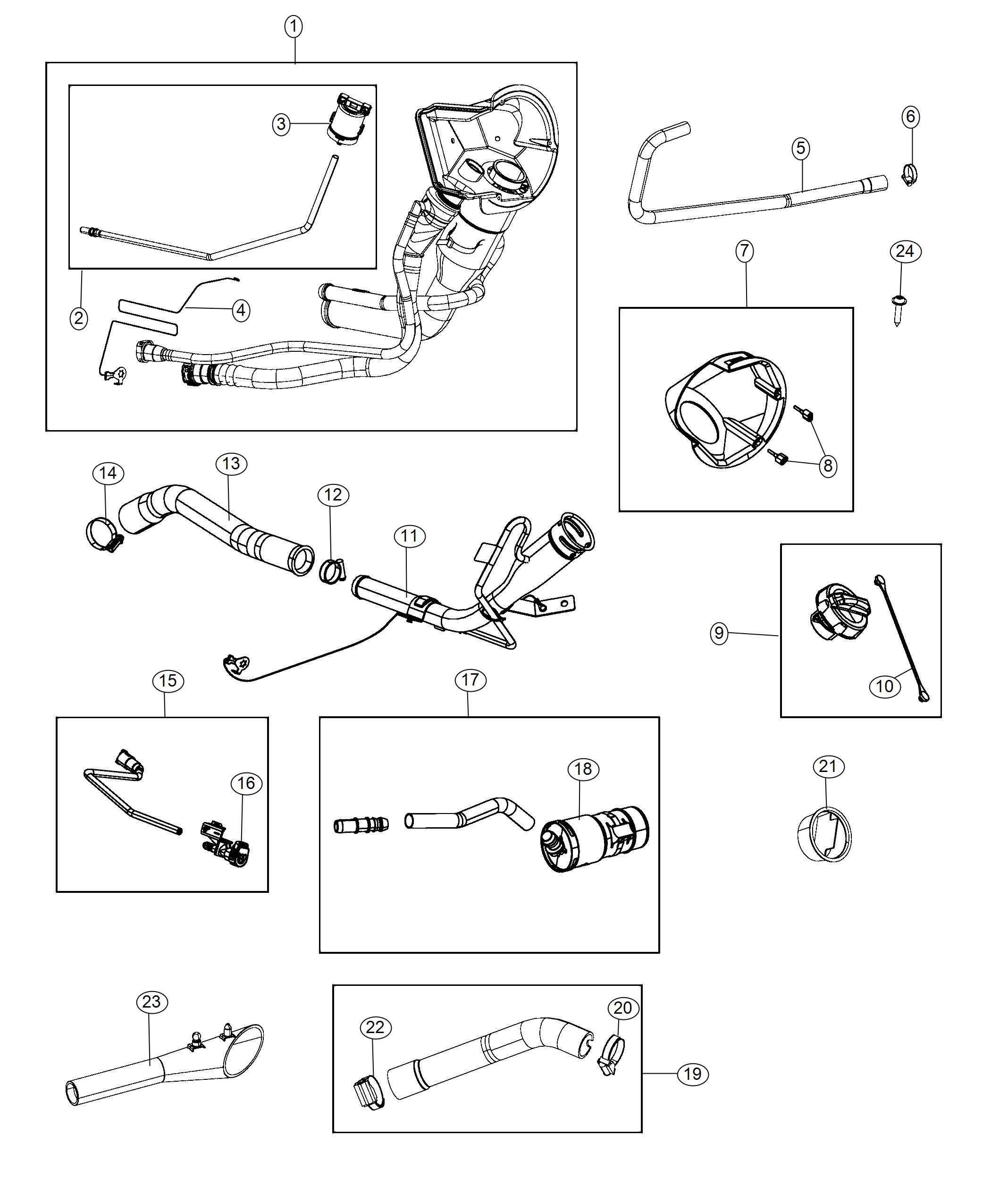 Diagram Fuel Tank Filler Tube. for your 1999 Chrysler 300  M 