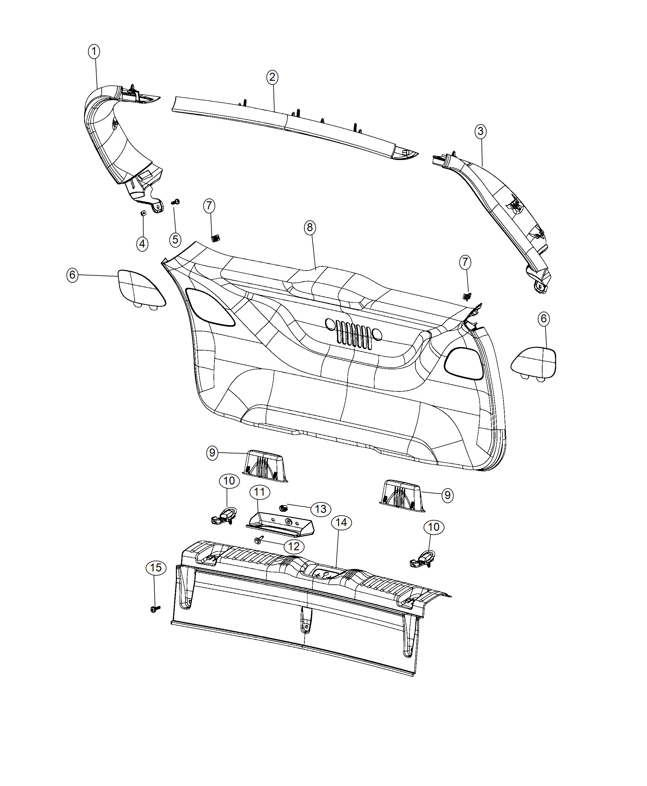 Diagram Liftgate Trim And Scuff Plate. for your 2000 Chrysler 300  M 