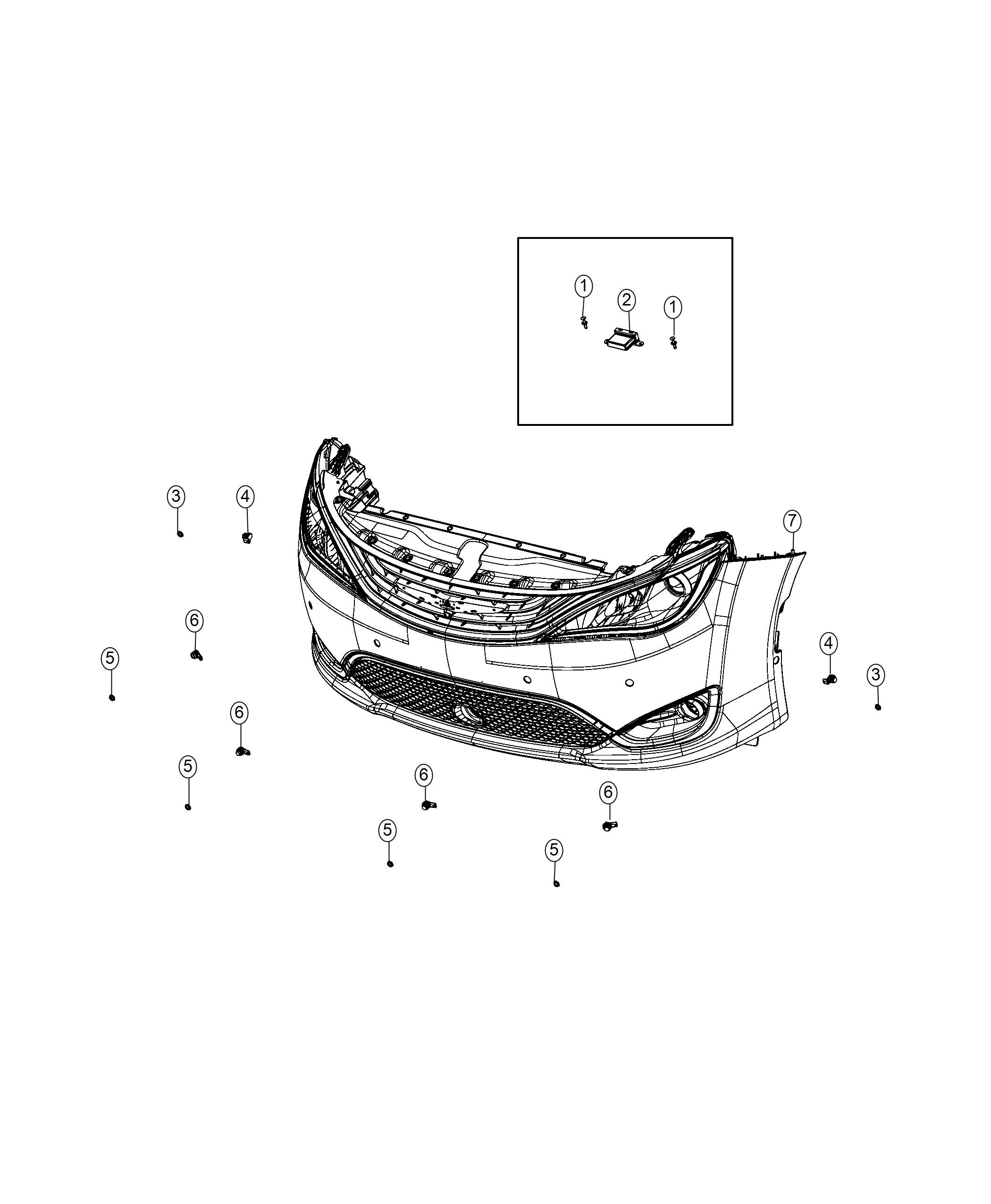 Sensors, Front Parking Assist. Diagram