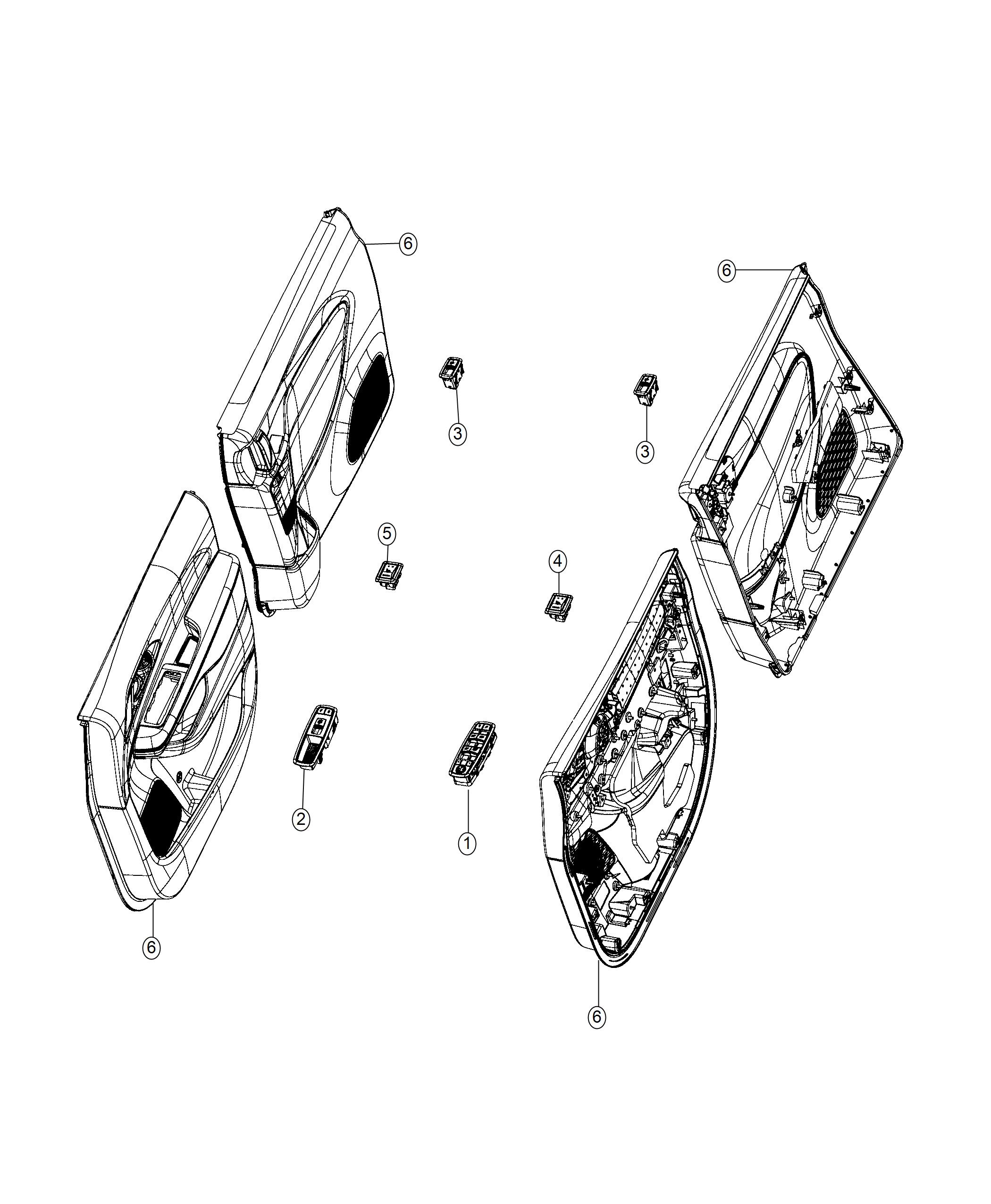 Switches, Front and Rear Door. Diagram