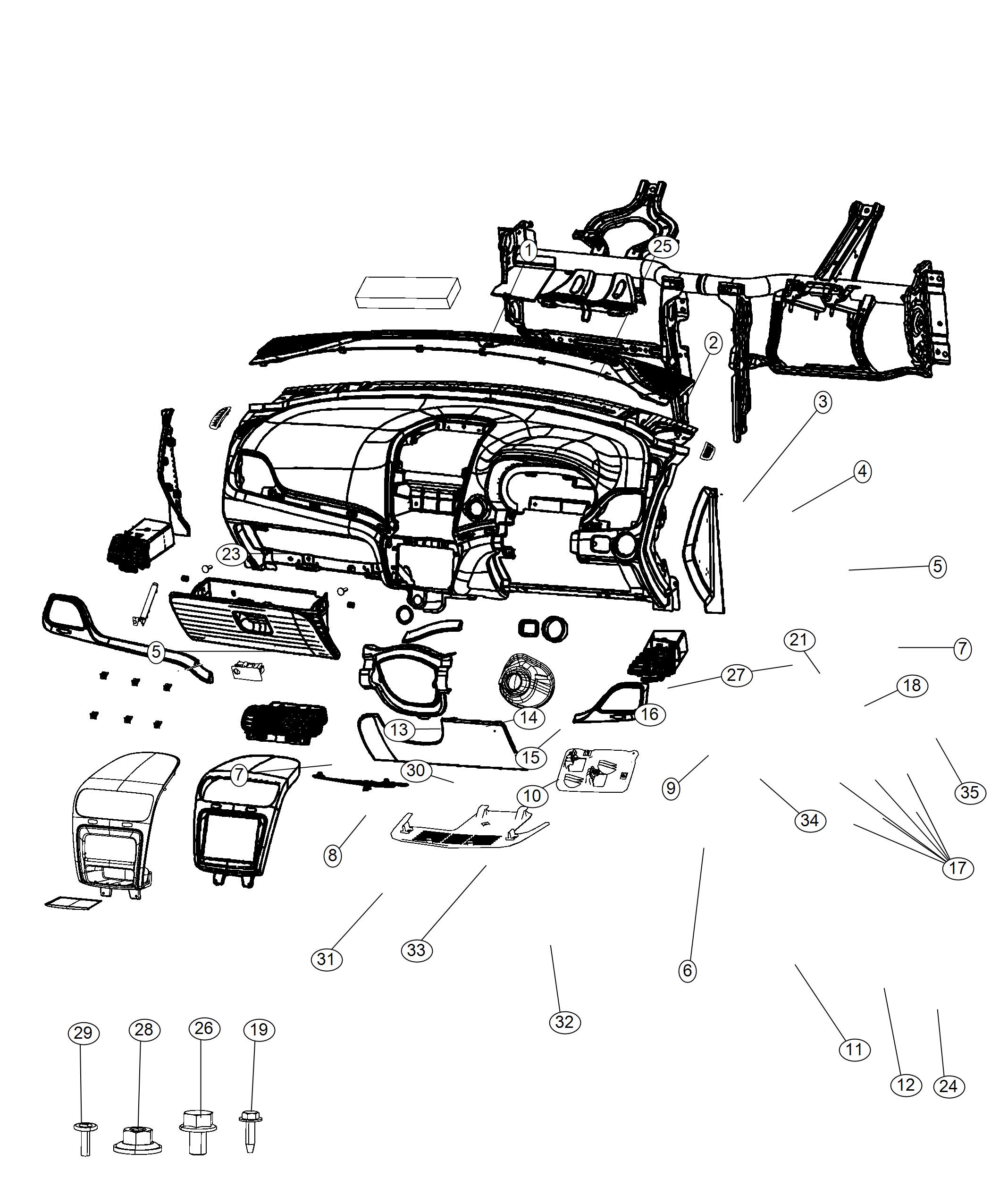 Diagram Instrument Panel - RHD. for your 2013 Dodge Charger   