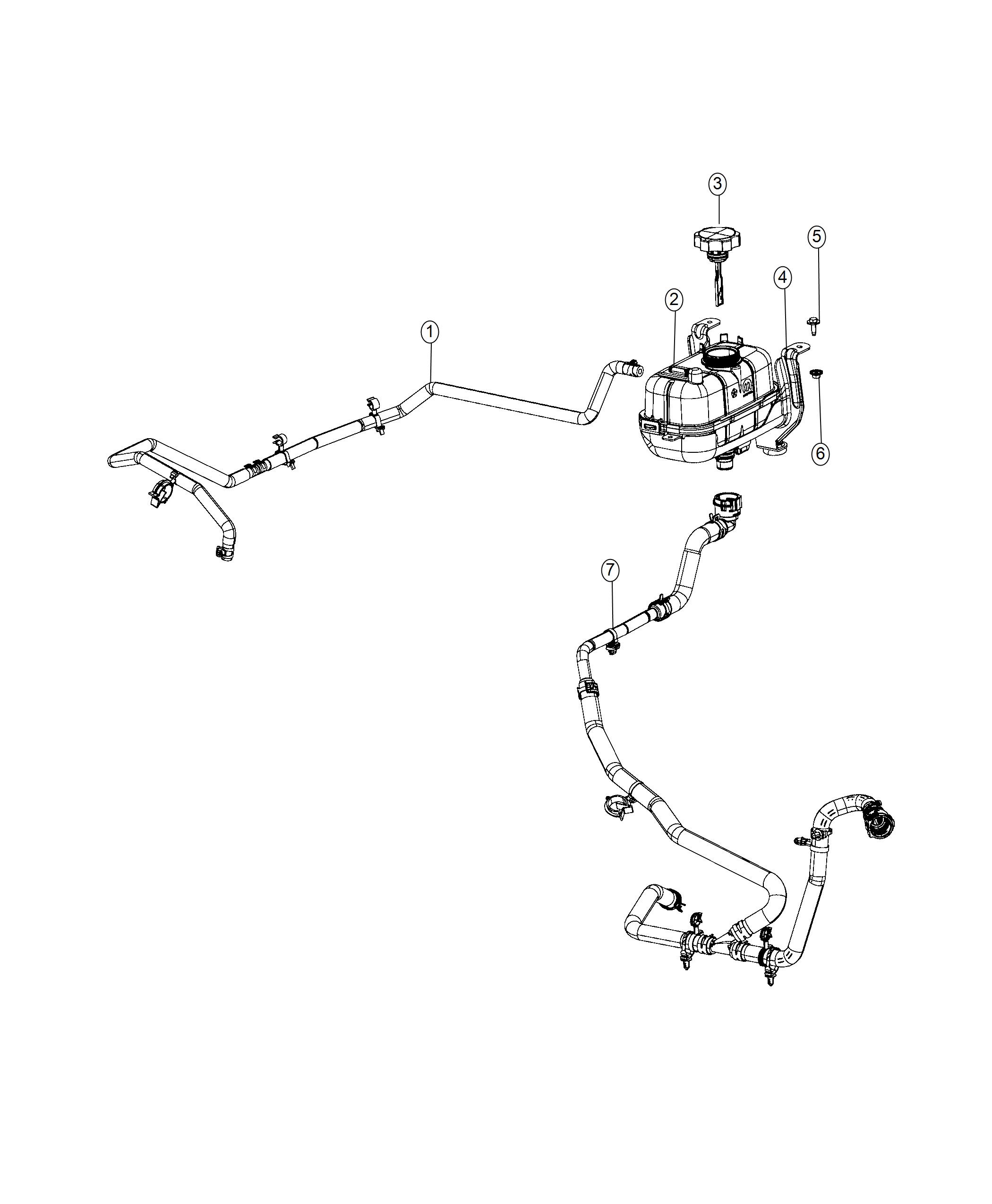 Diagram Coolant Bottle Recovery High Temp. for your Jeep Wrangler  