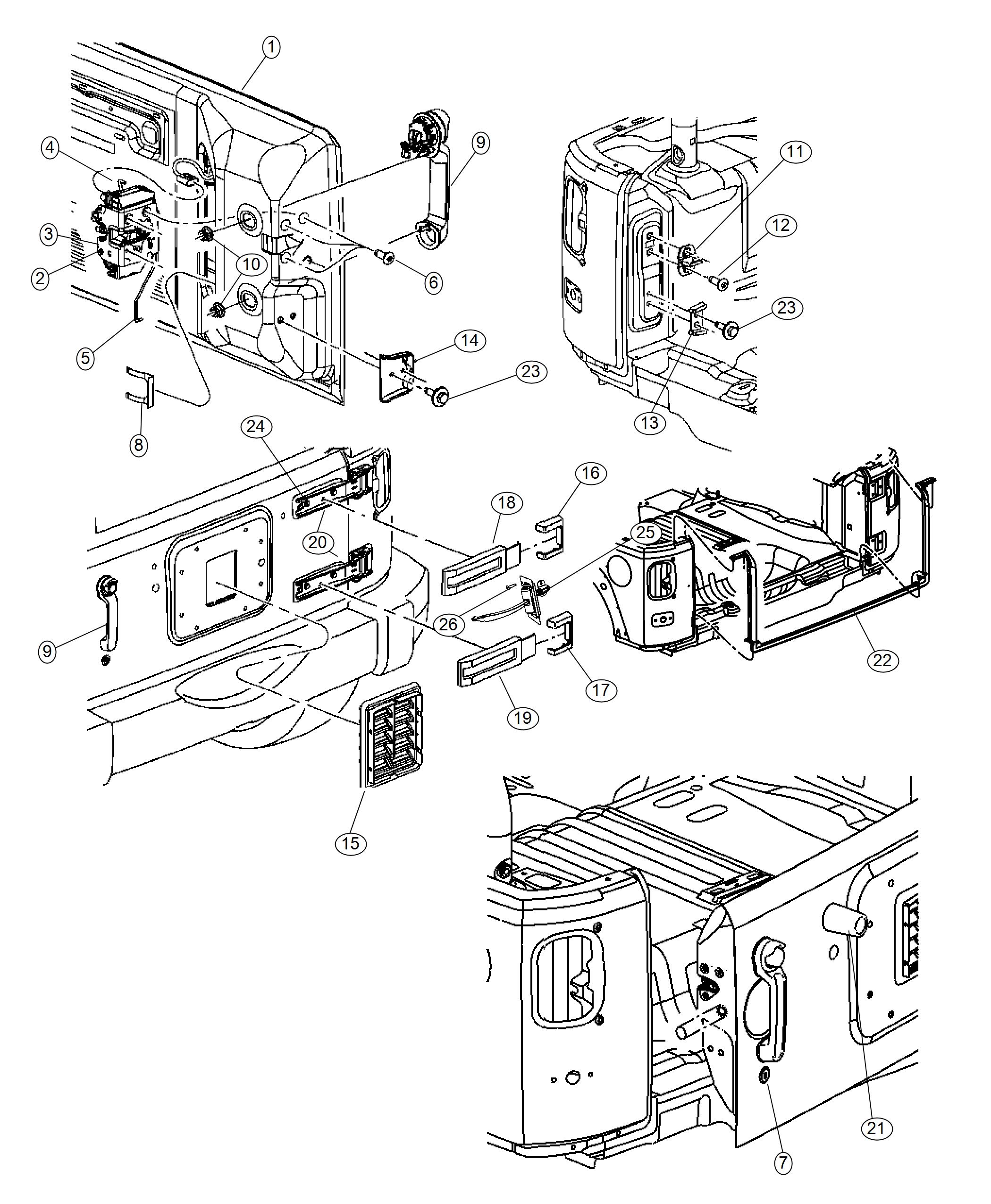 Diagram Tailgate - Jeep. for your Jeep Wrangler  