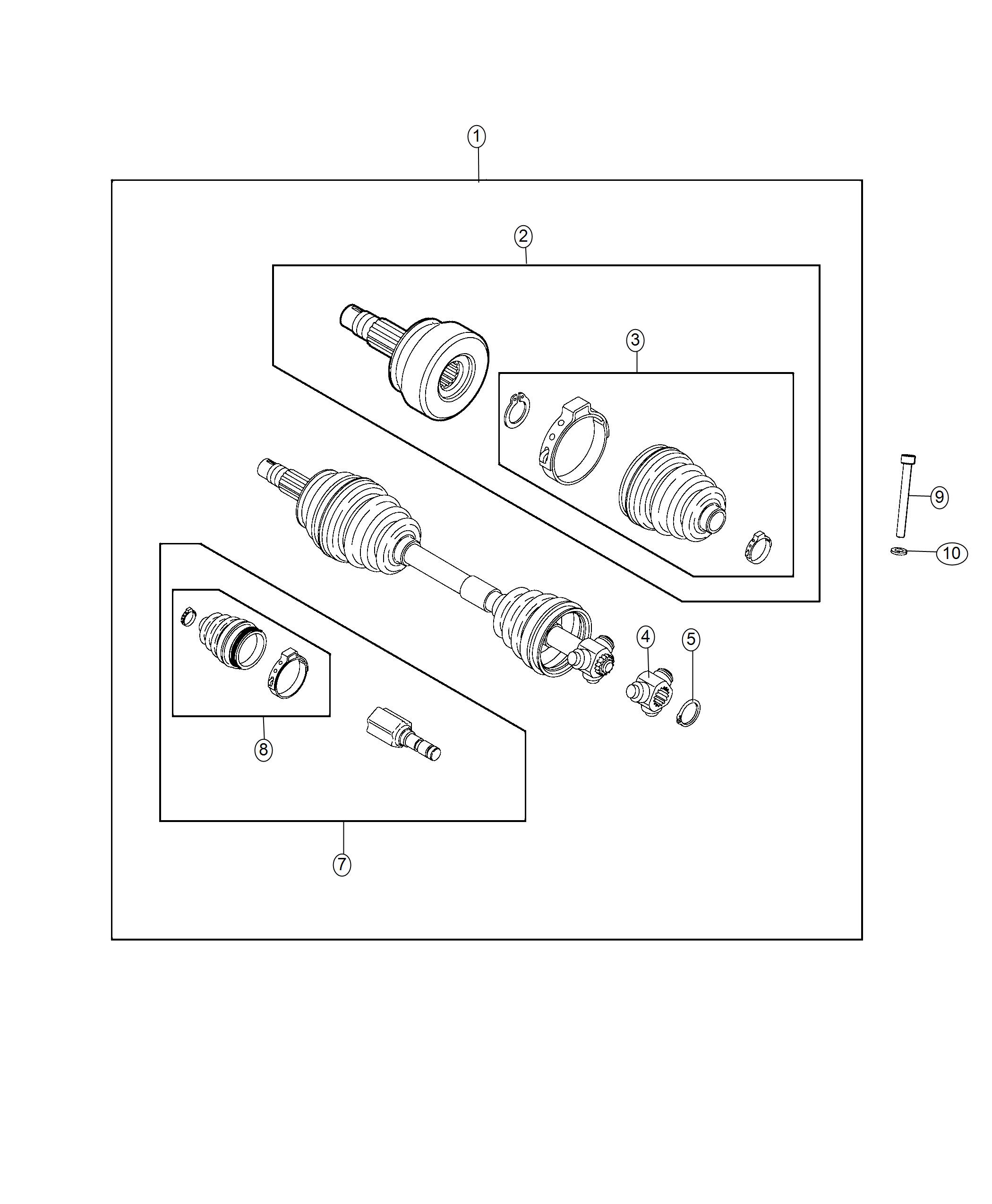 Diagram Shafts, Axle. for your 2001 Chrysler 300  M 