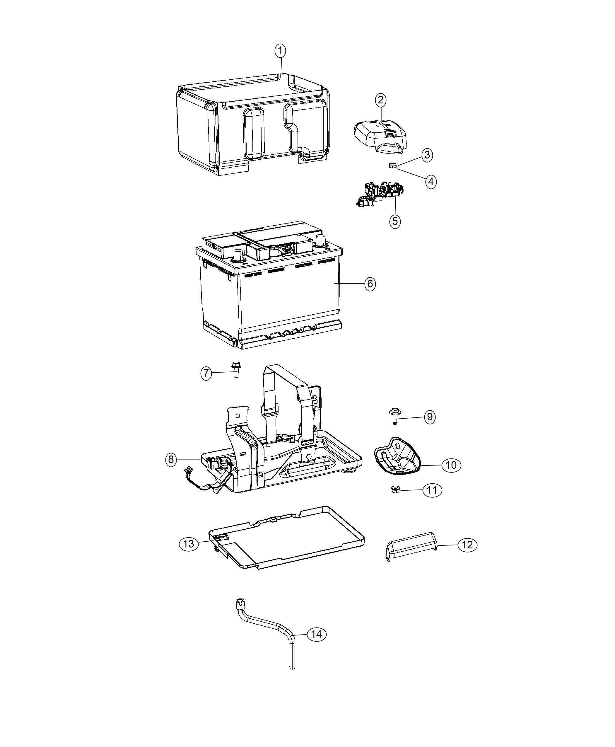 Diagram Battery, Tray And Support. for your 2004 Chrysler 300  M 