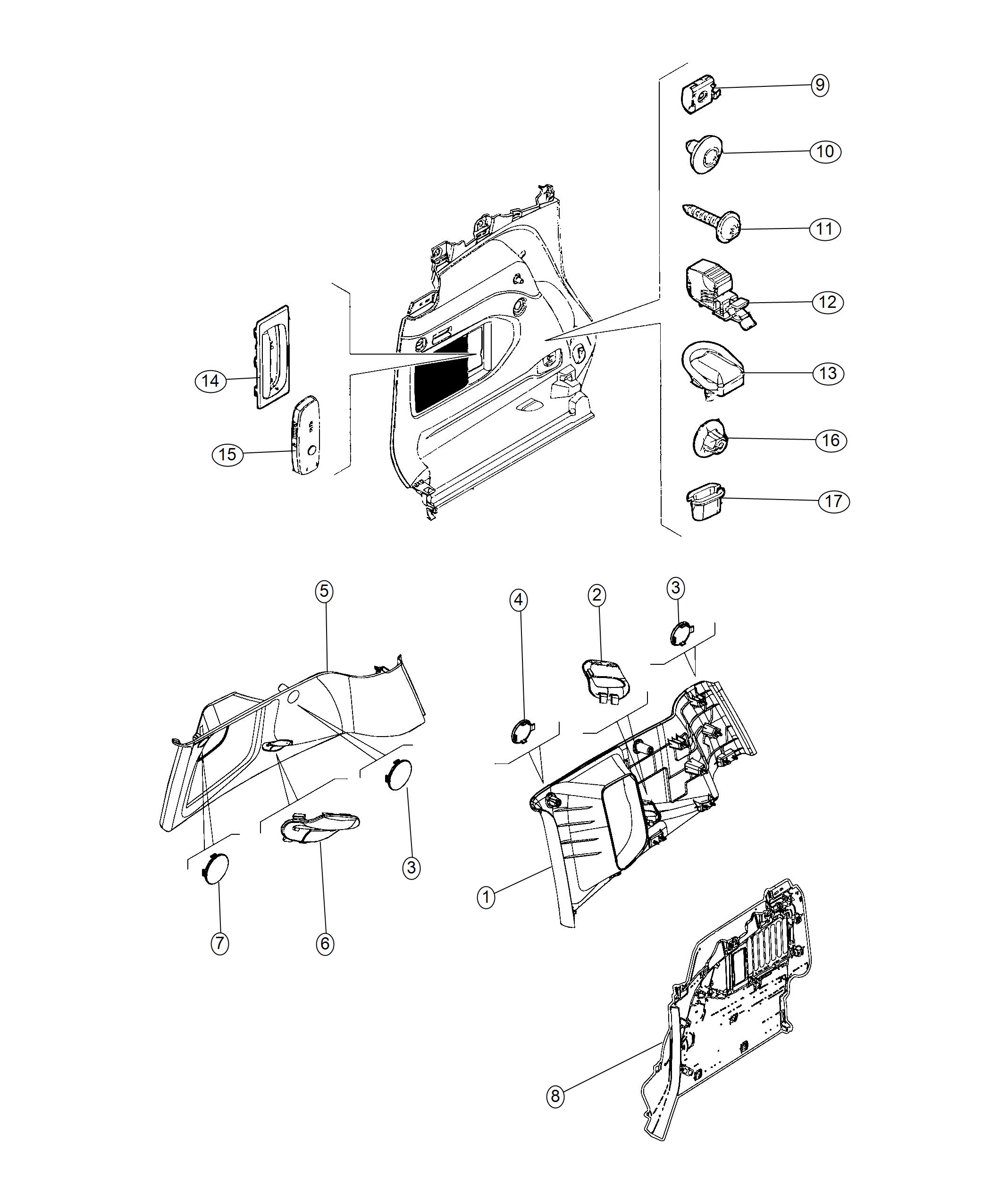 Diagram Quarter Trim Panel. for your 2000 Chrysler 300  M 