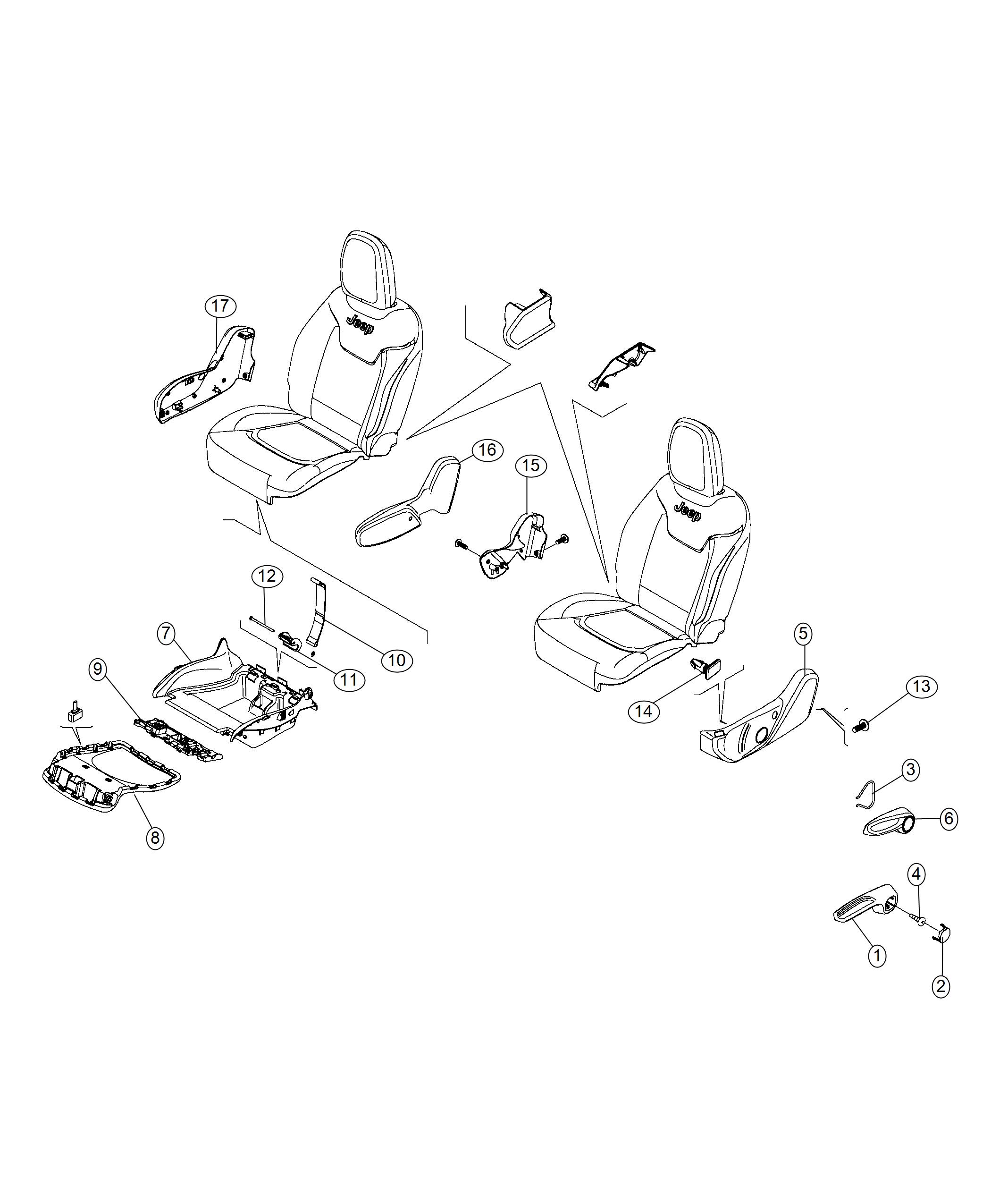 Handles, Shields And Under Cushion Storage. Diagram