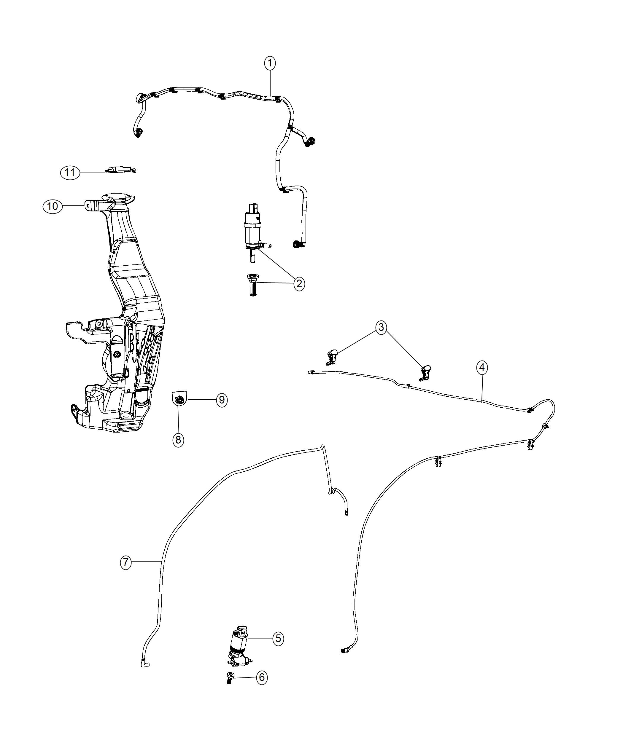 Diagram Front Washer and Headlamp Washer System. for your Jeep