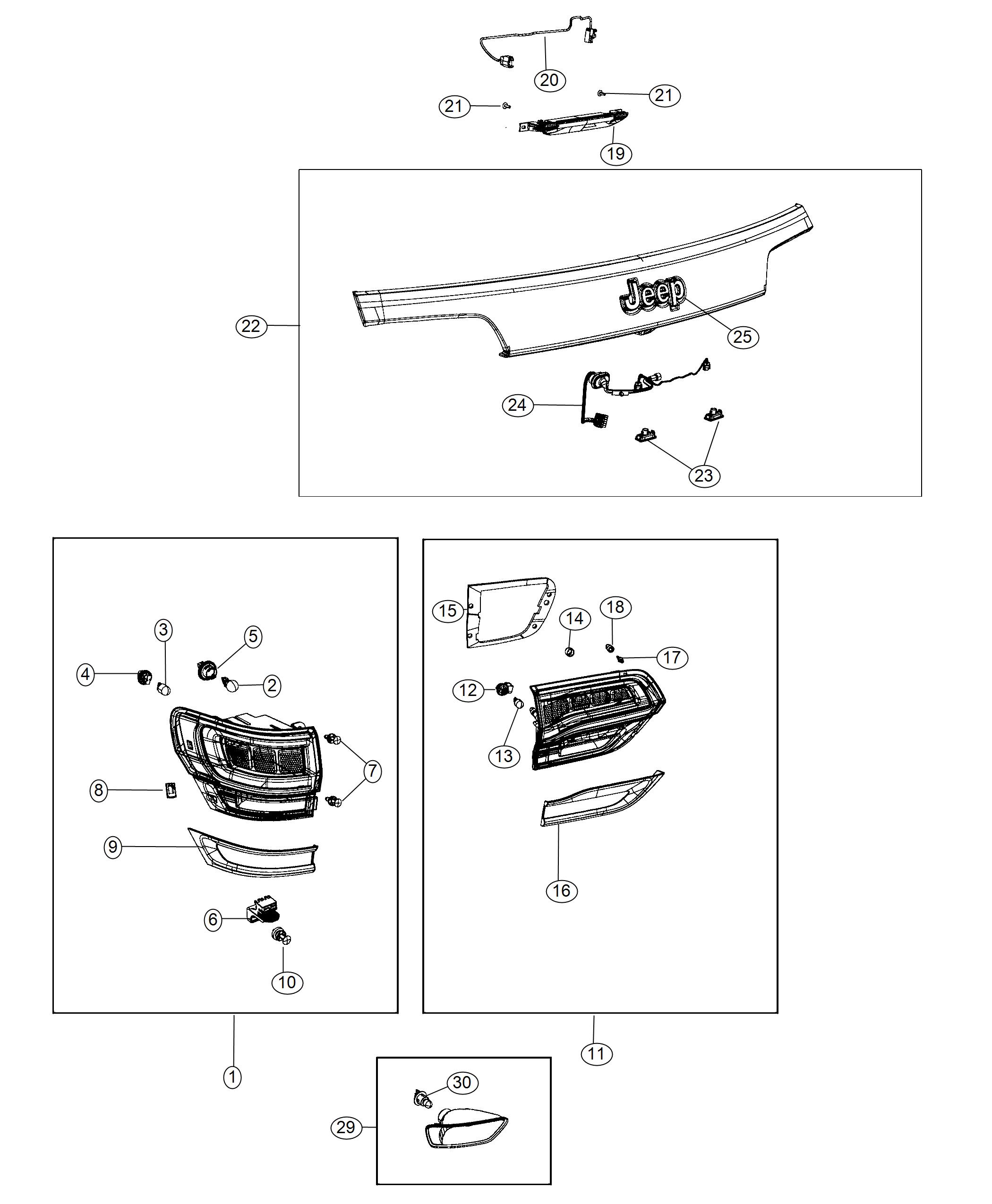 Diagram Lamps, Rear. for your Jeep