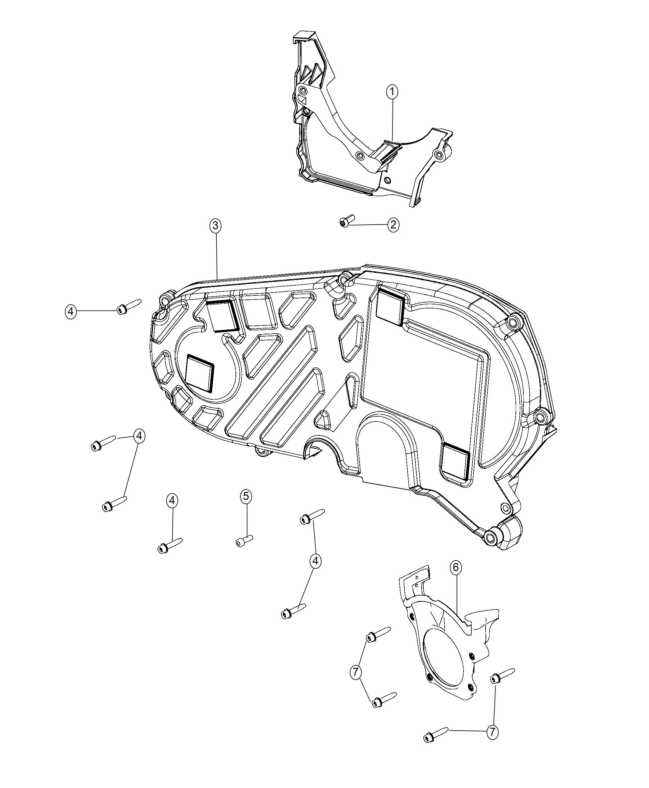 Diagram Timing System Covers 2.0L Diesel. for your 2017 Jeep Cherokee   