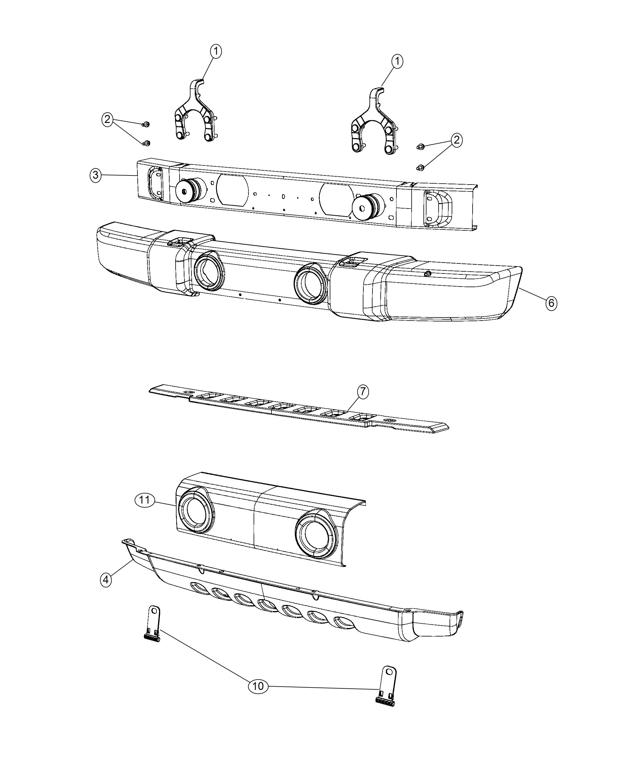 Diagram Bumper. for your Jeep Wrangler  