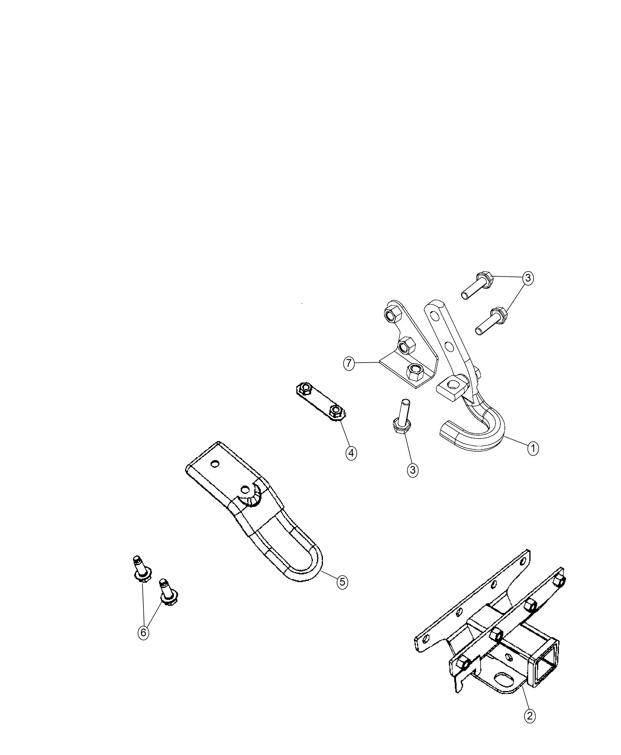 Diagram Tow Hooks and Hitches, Rear. for your 1999 Chrysler 300  M 