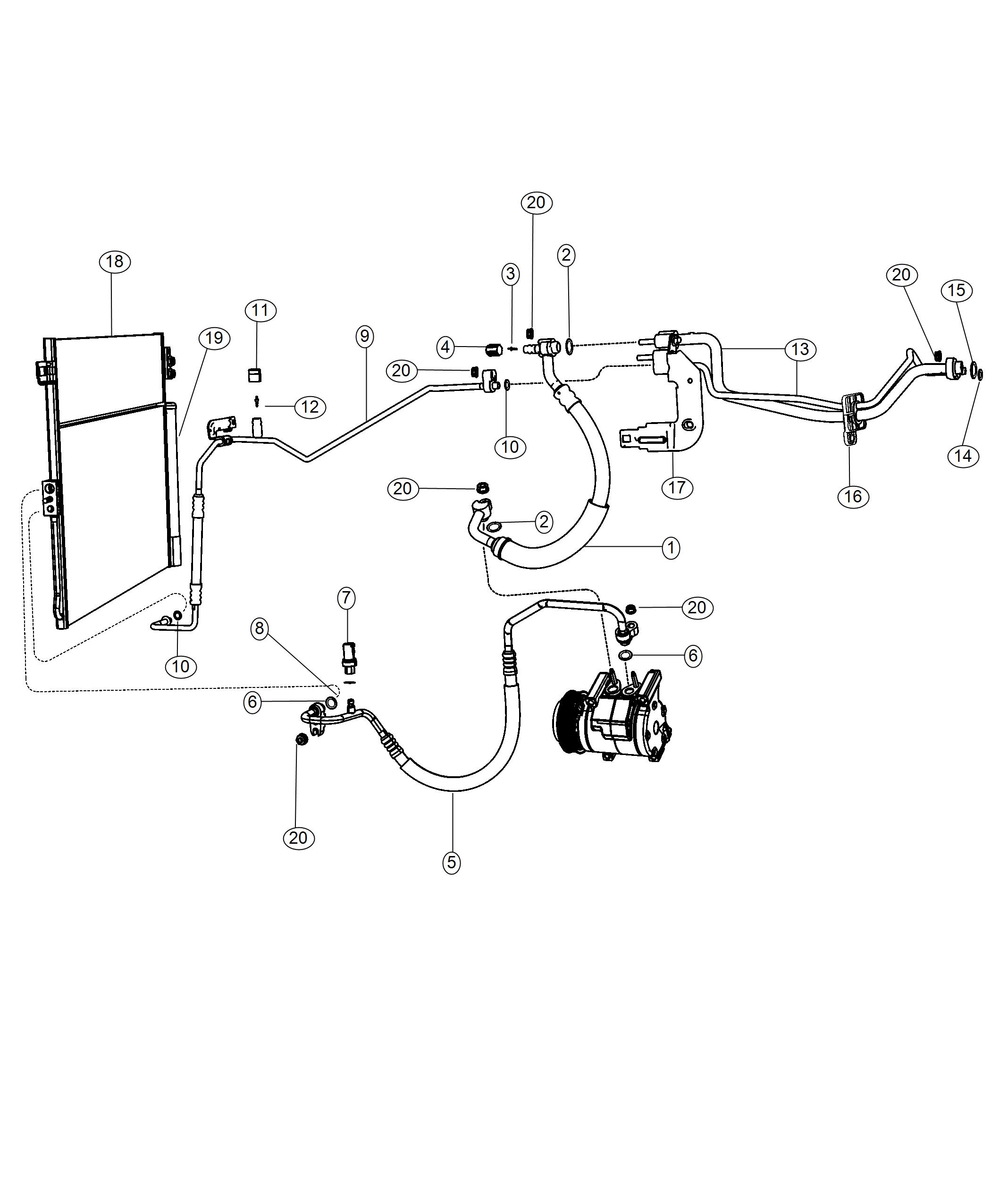 Diagram A/C Plumbing. for your Jeep