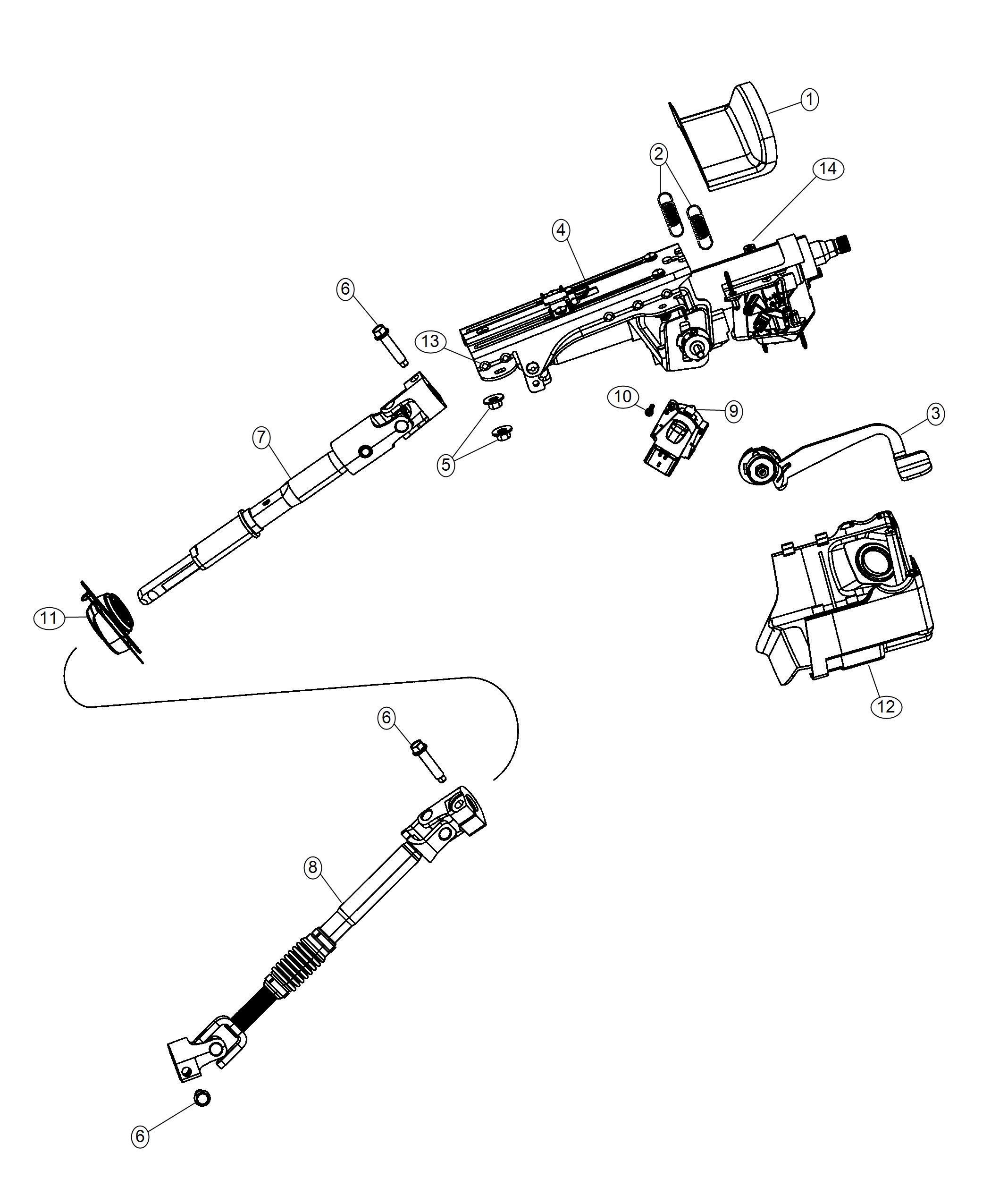 Diagram Steering Column. for your 2003 Jeep Wrangler   