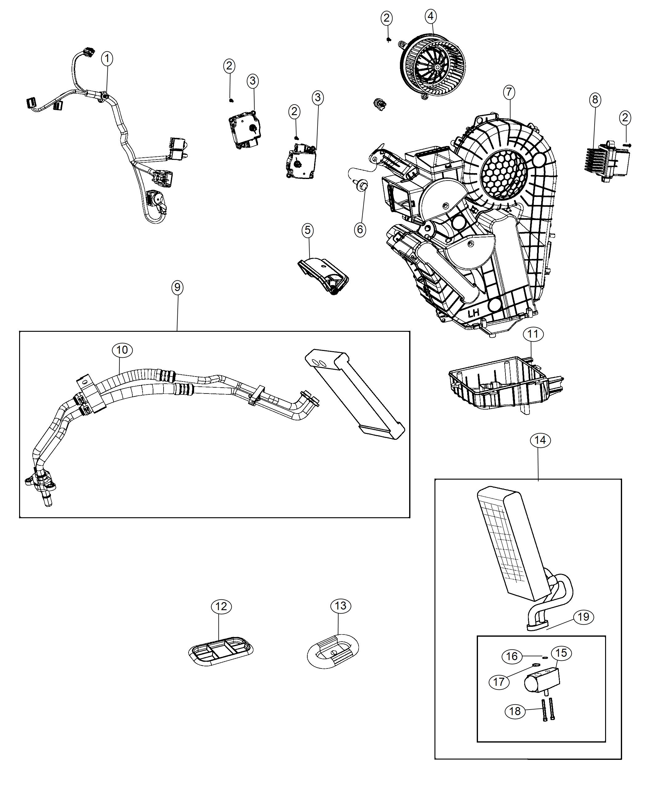 Diagram A/C And Heater Unit Rear. for your Dodge Grand Caravan  