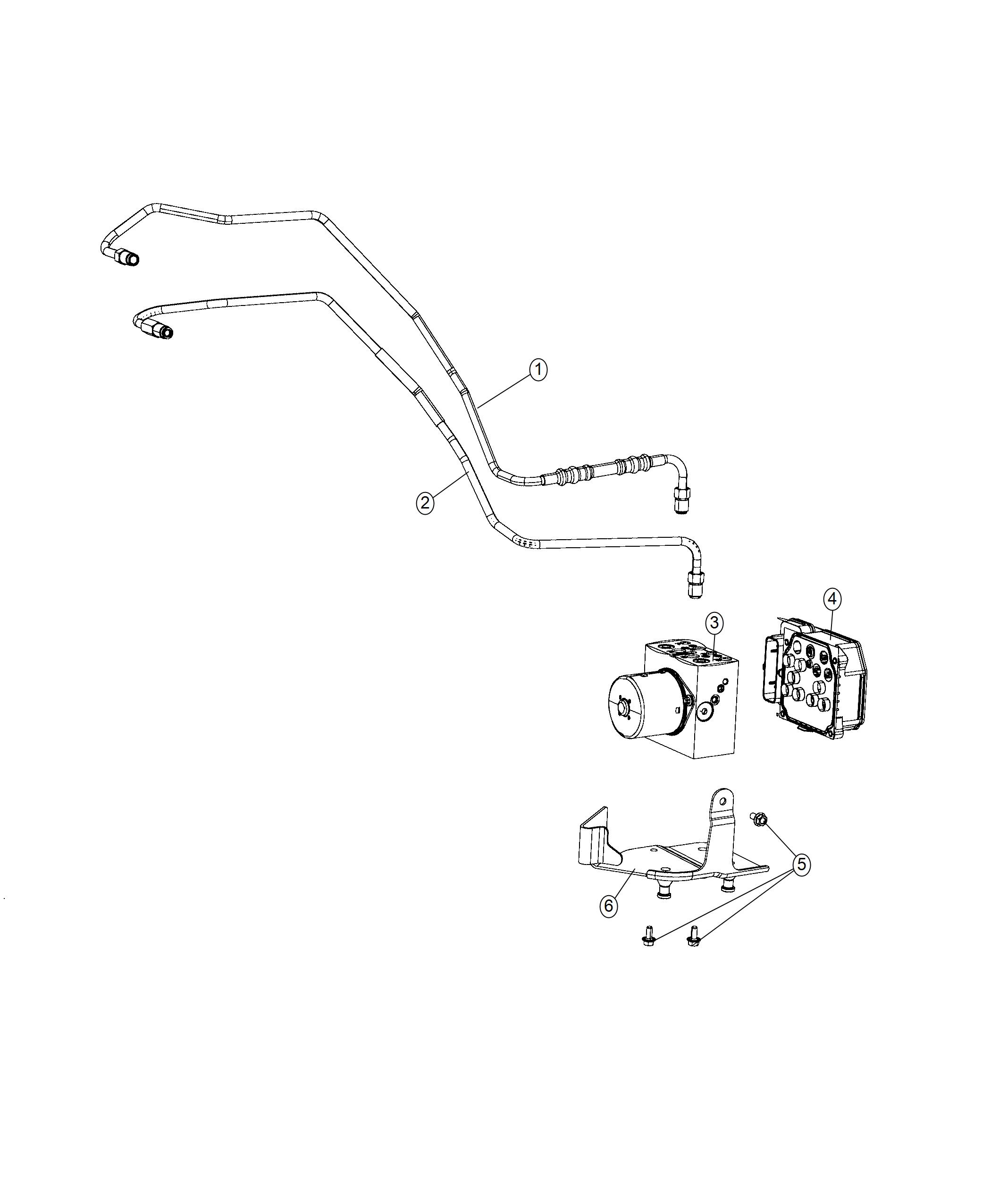 Diagram HCU and Tubes to Master Cylinder. for your 2000 Chrysler 300  M 