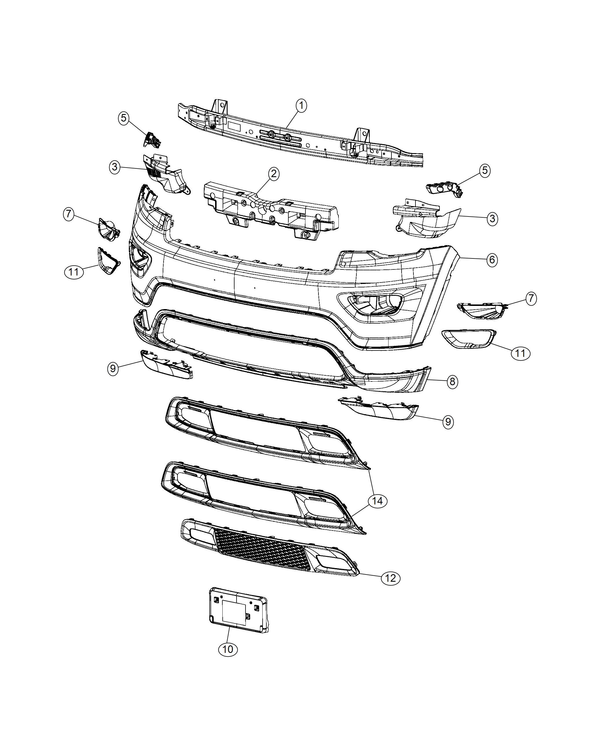 Diagram Fascia, Front. for your Jeep