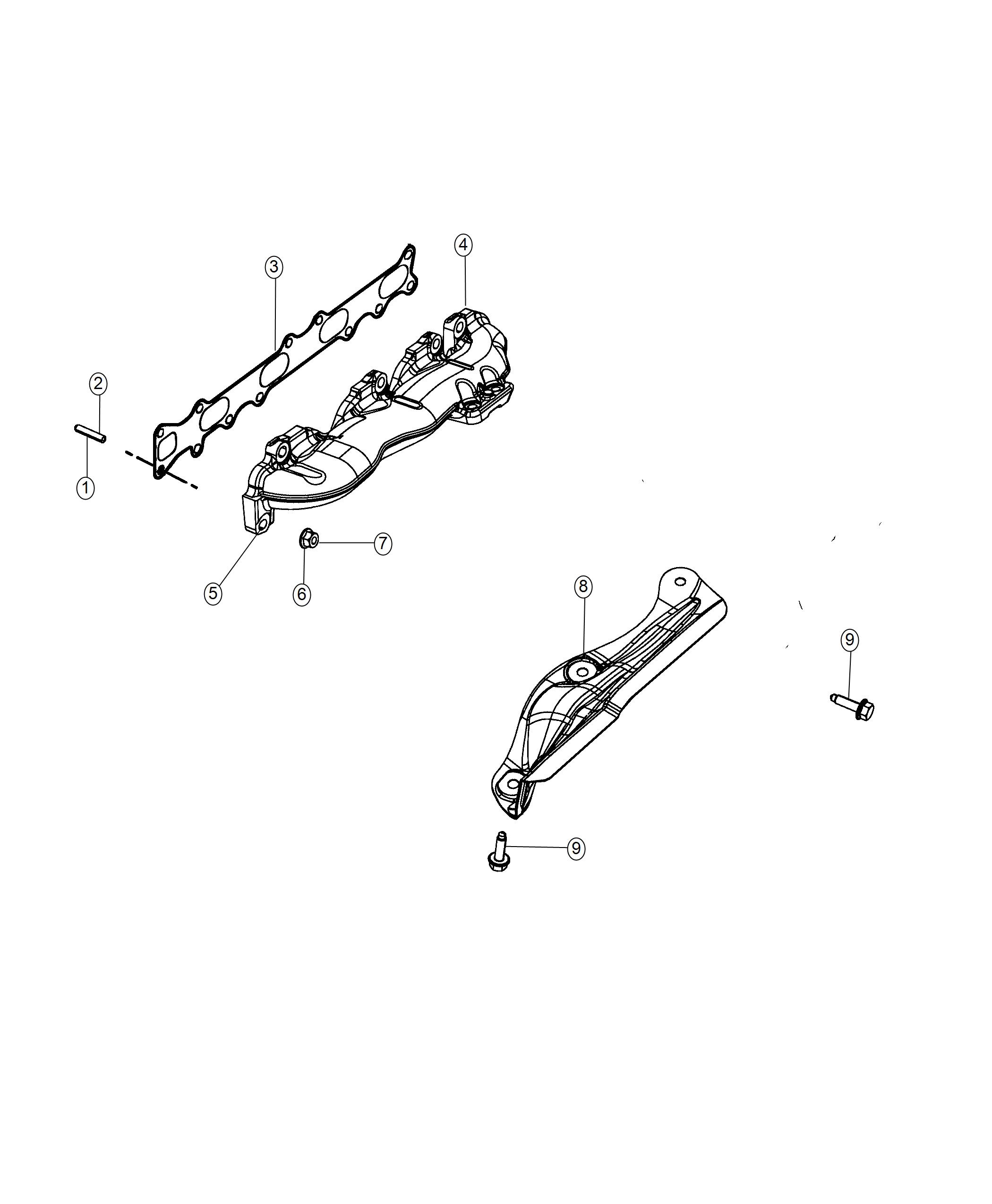 Diagram Exhaust Manifold 2.0L Diesel. for your Jeep