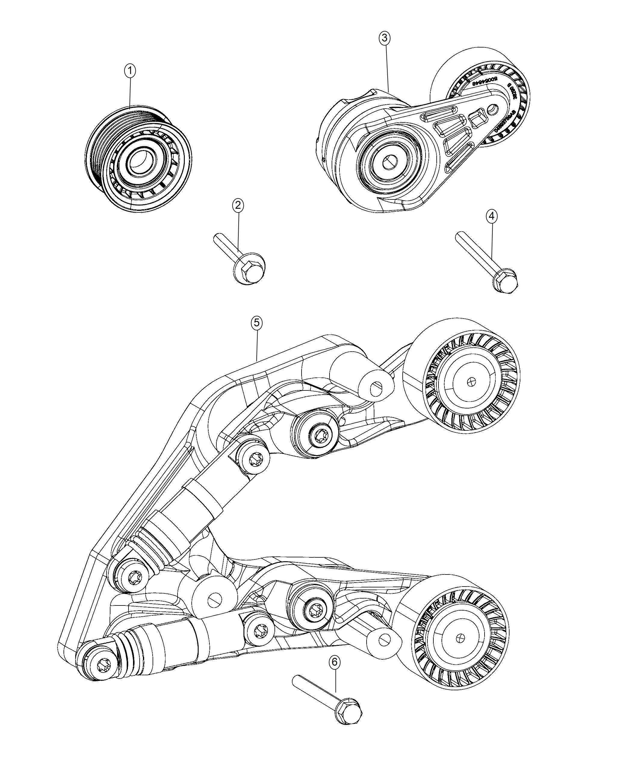 Pulleys And Related Parts. Diagram