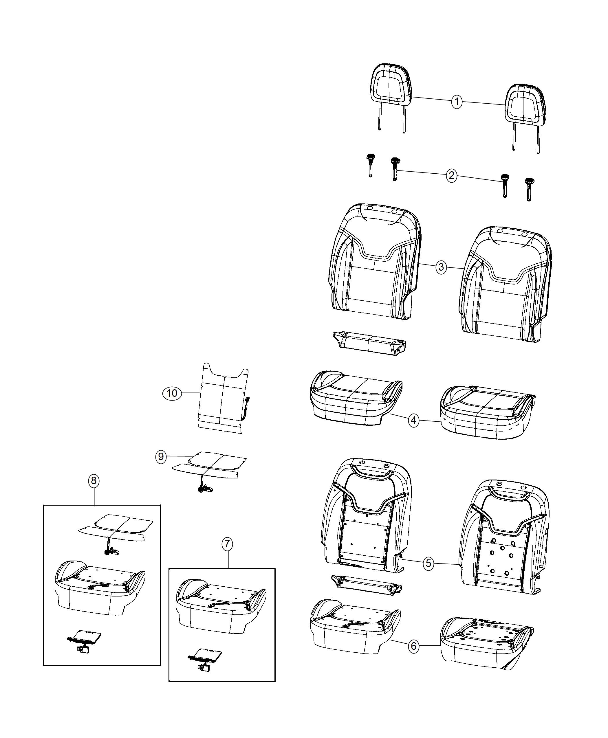 Diagram Front Seat - Bucket - Trim Code [A7]. for your 2000 Chrysler 300  M 