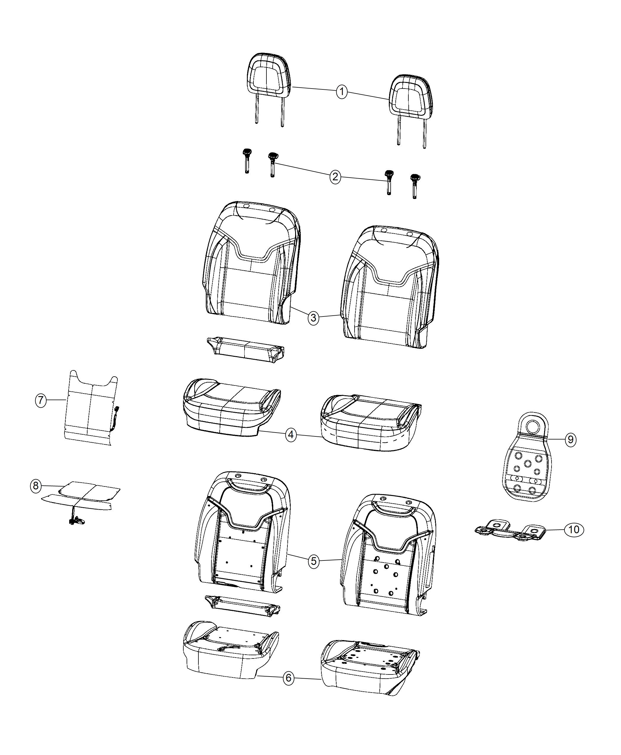 Front Seat - Bucket - Trim Code [DL]. Diagram