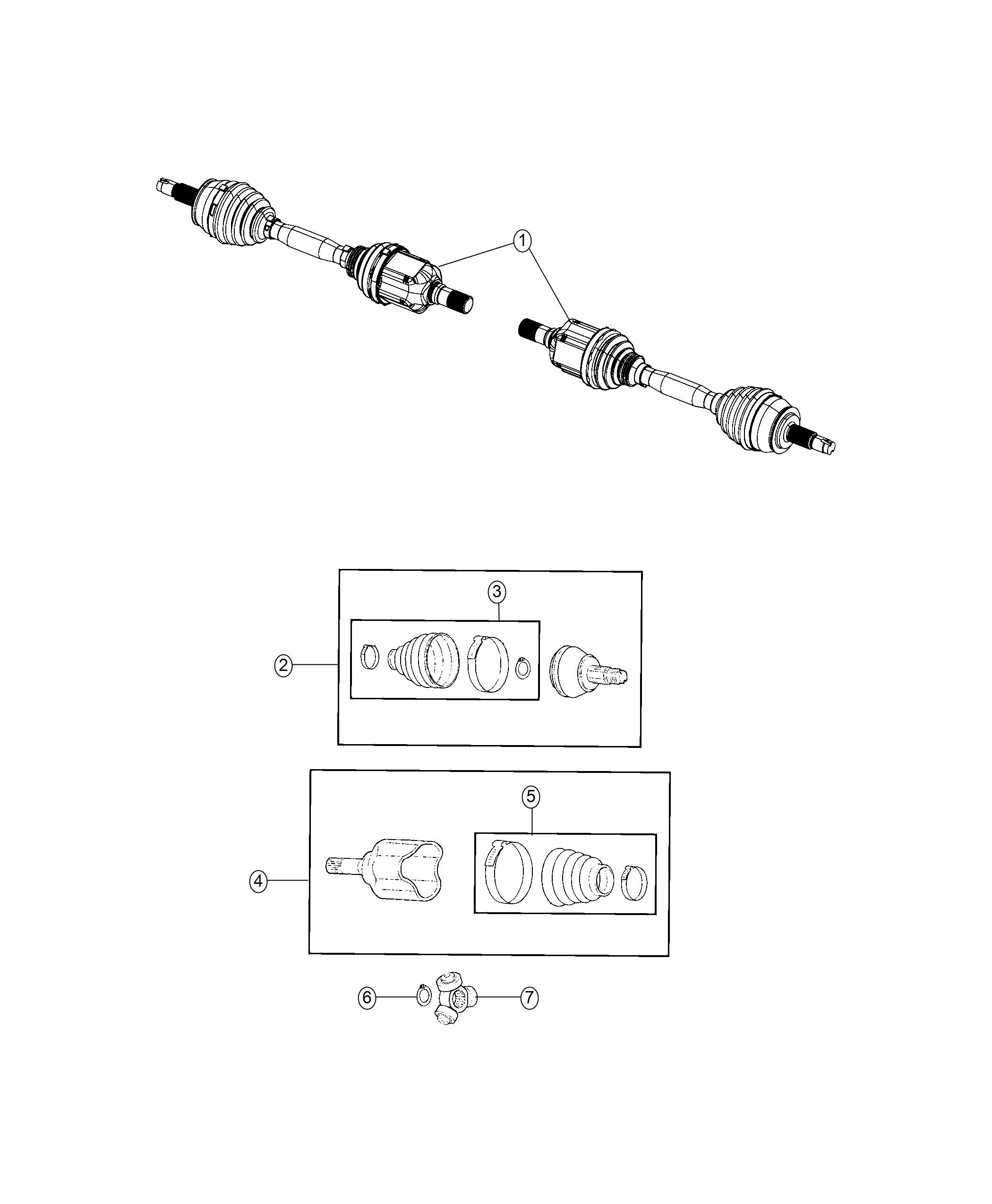 Diagram Shafts, Axle. for your Jeep