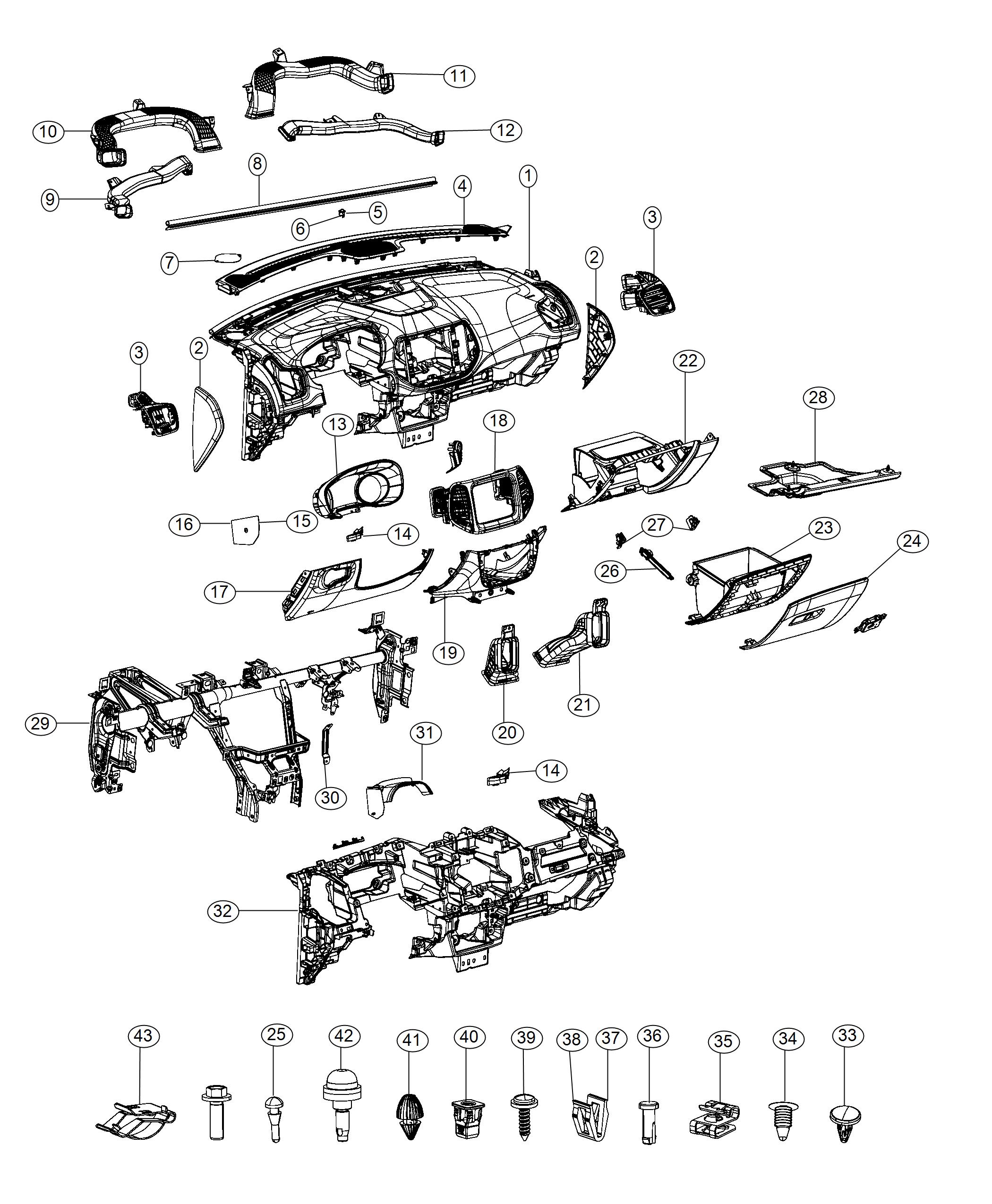 Instrument Panel and Structure. Diagram