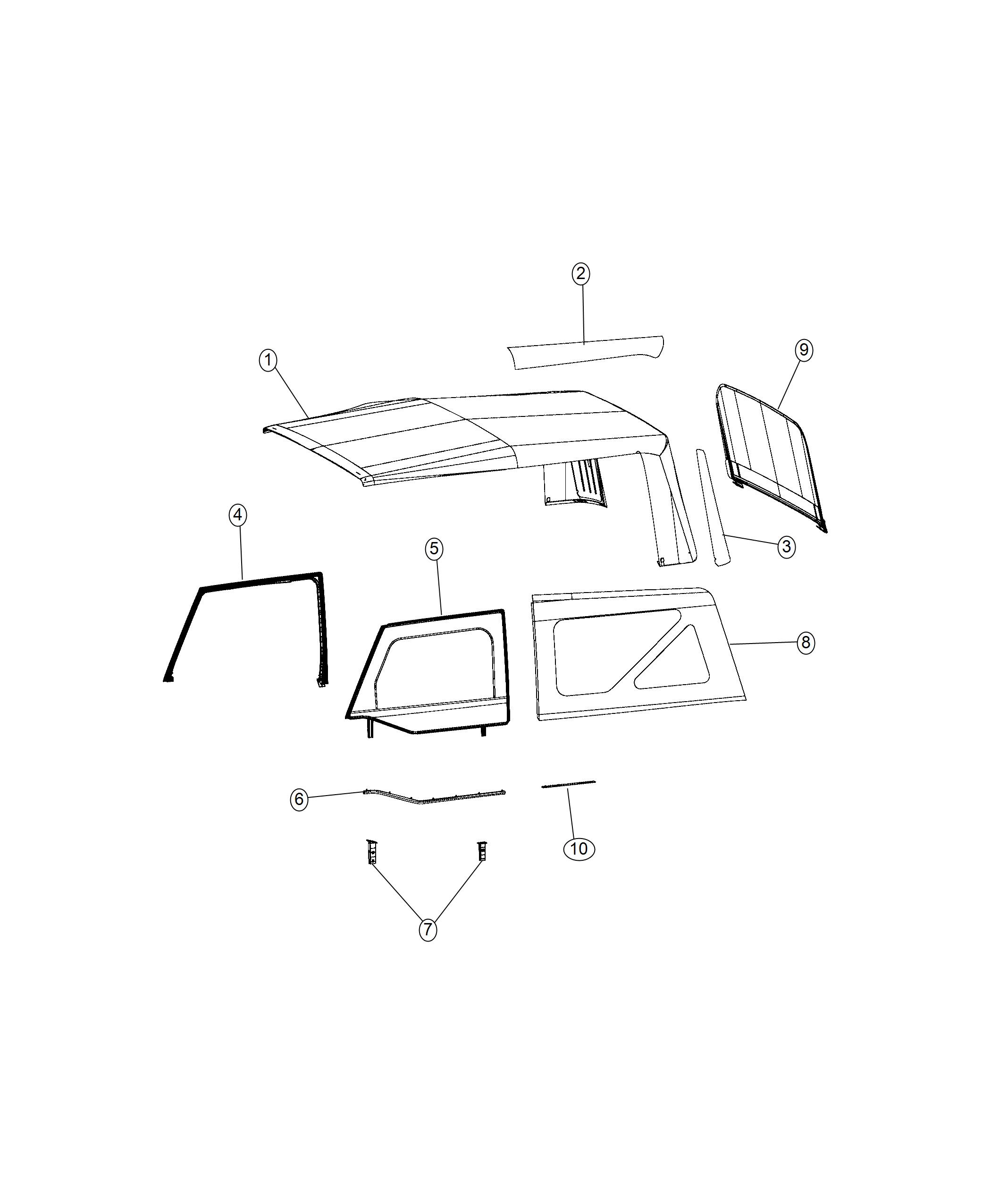 Diagram Soft Top and Windows. for your Fiat