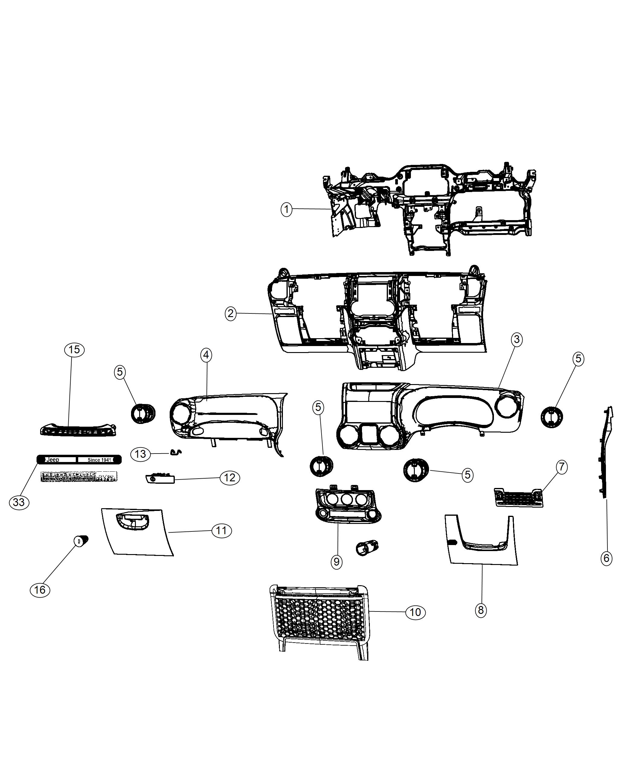 Diagram Instrument panel - RHD. for your 1999 Chrysler 300  M 