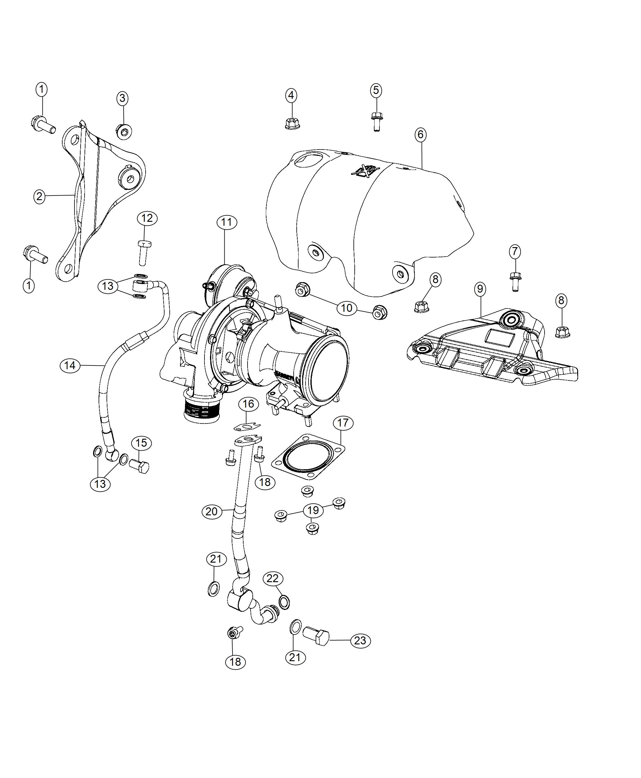 Diagram Turbocharger And Oil Hoses/Tubes 1.4L Turbocharged. for your Chrysler 300  M