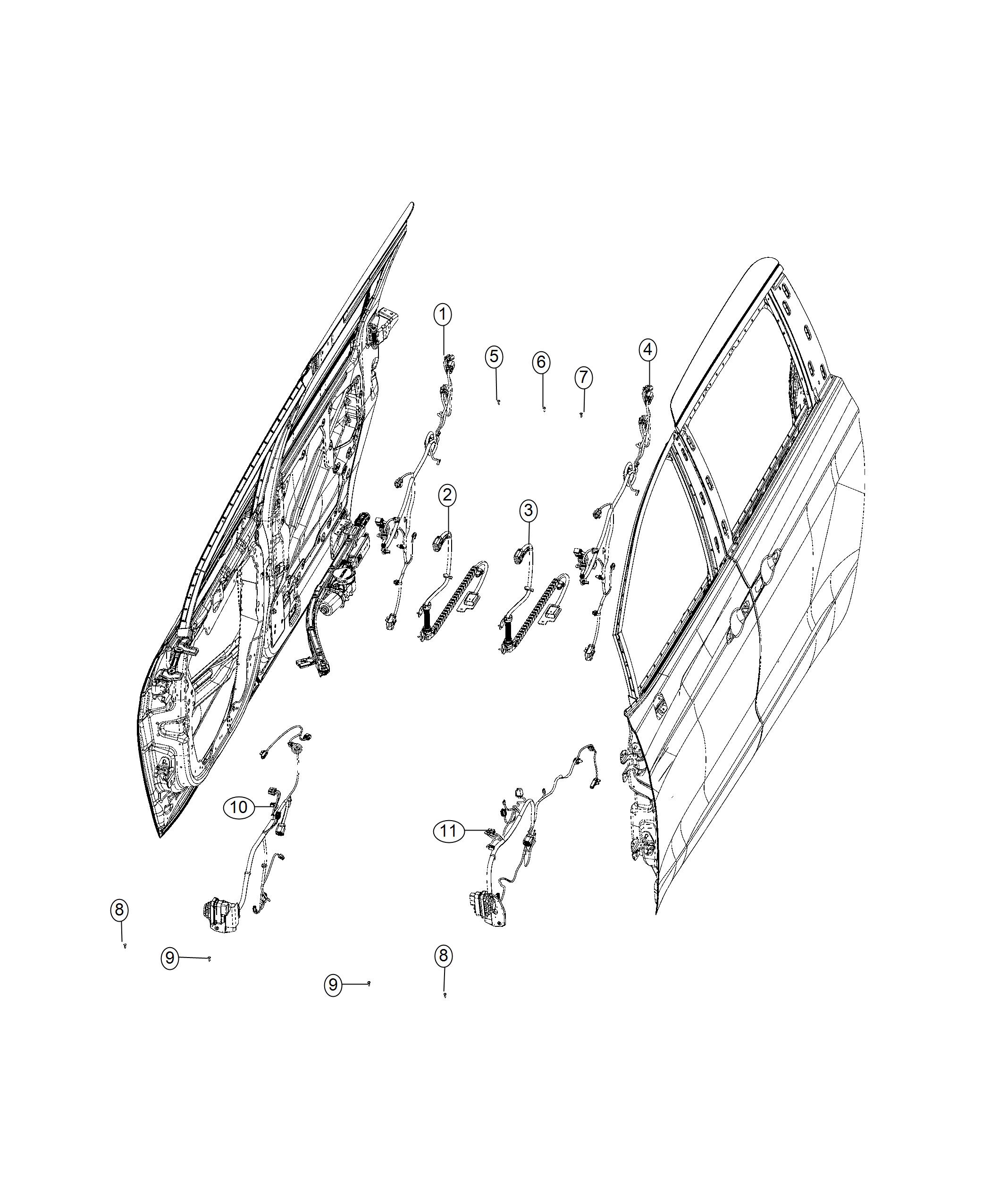 Diagram Wiring, Doors. for your 2024 Chrysler Pacifica Hybrid Pinnacle  