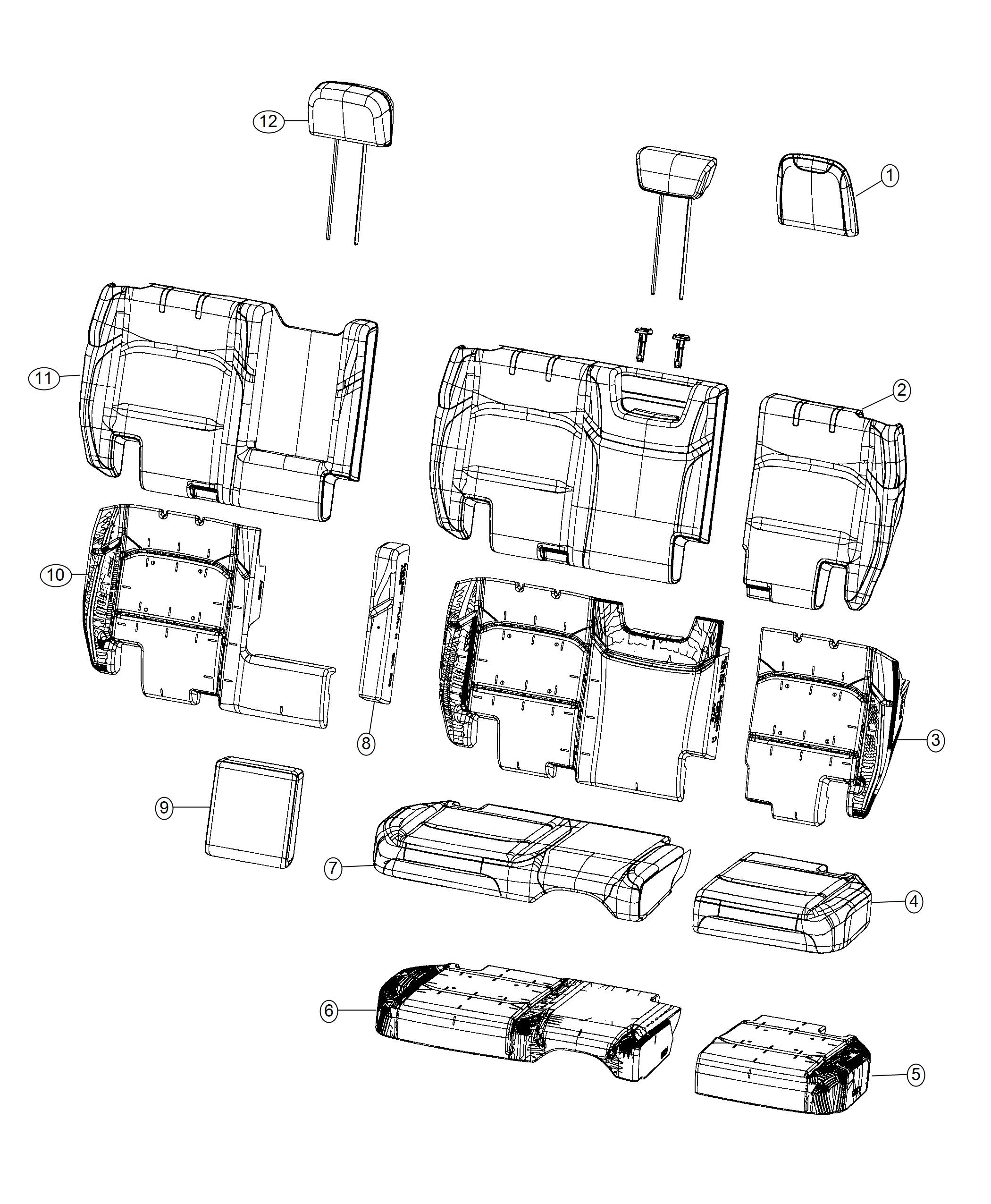 Diagram Rear Seat - Split Seat - Trim Code [AL]. for your Chrysler 300  M