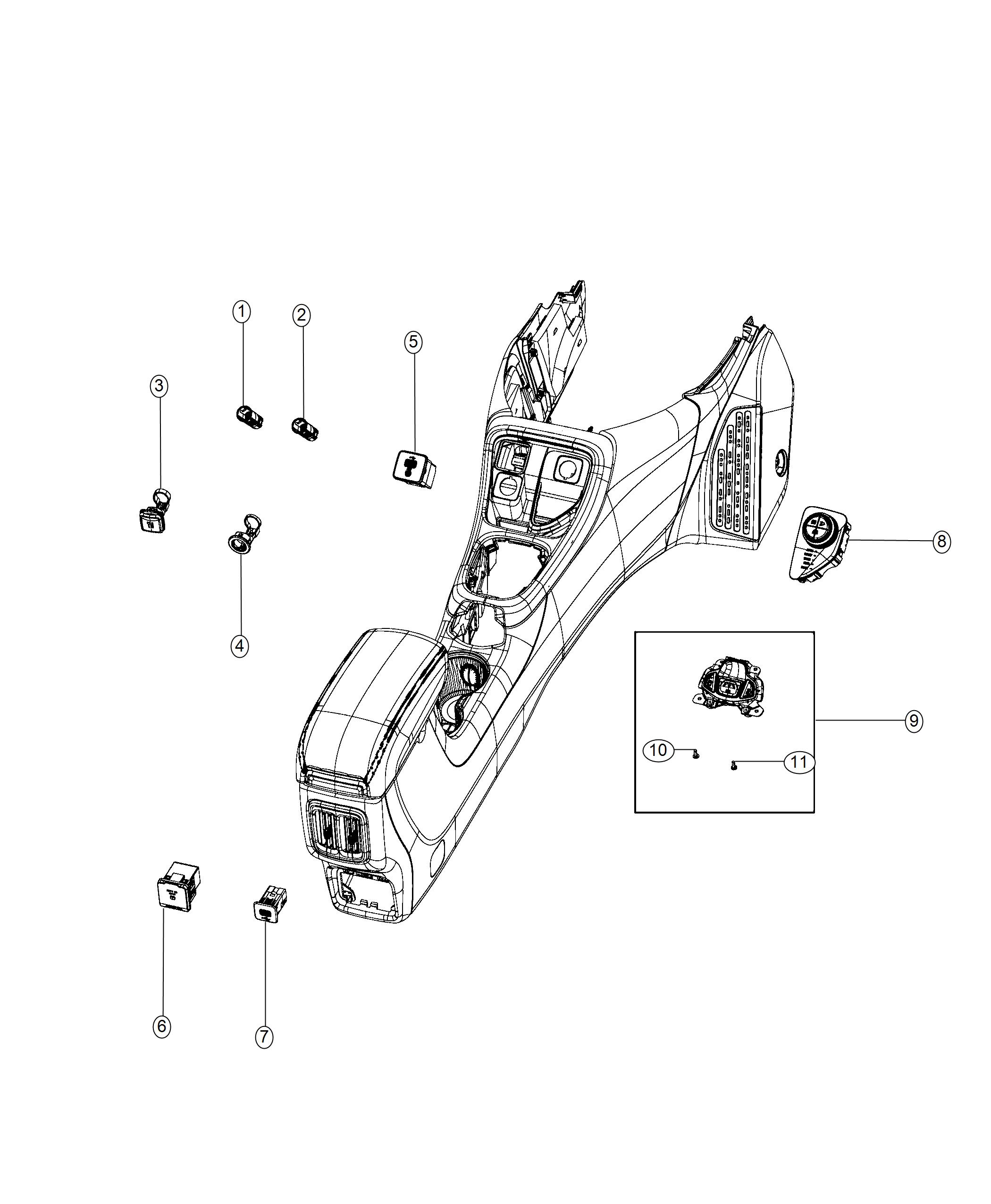 Diagram Switches, Console. for your Dodge Avenger  