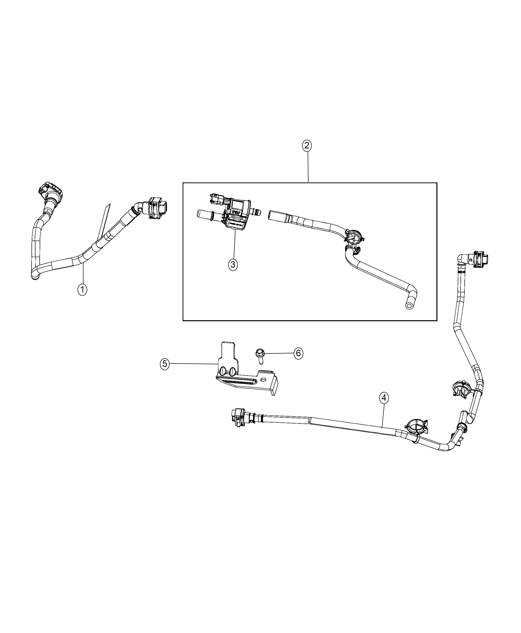 Diagram Emission Control Vacuum Harness 3.6L [3.6L V6 24V VVT Engine], 5.7L [5.7L V8 HEMI MDS VVT Engine]. for your 2019 Dodge Challenger   