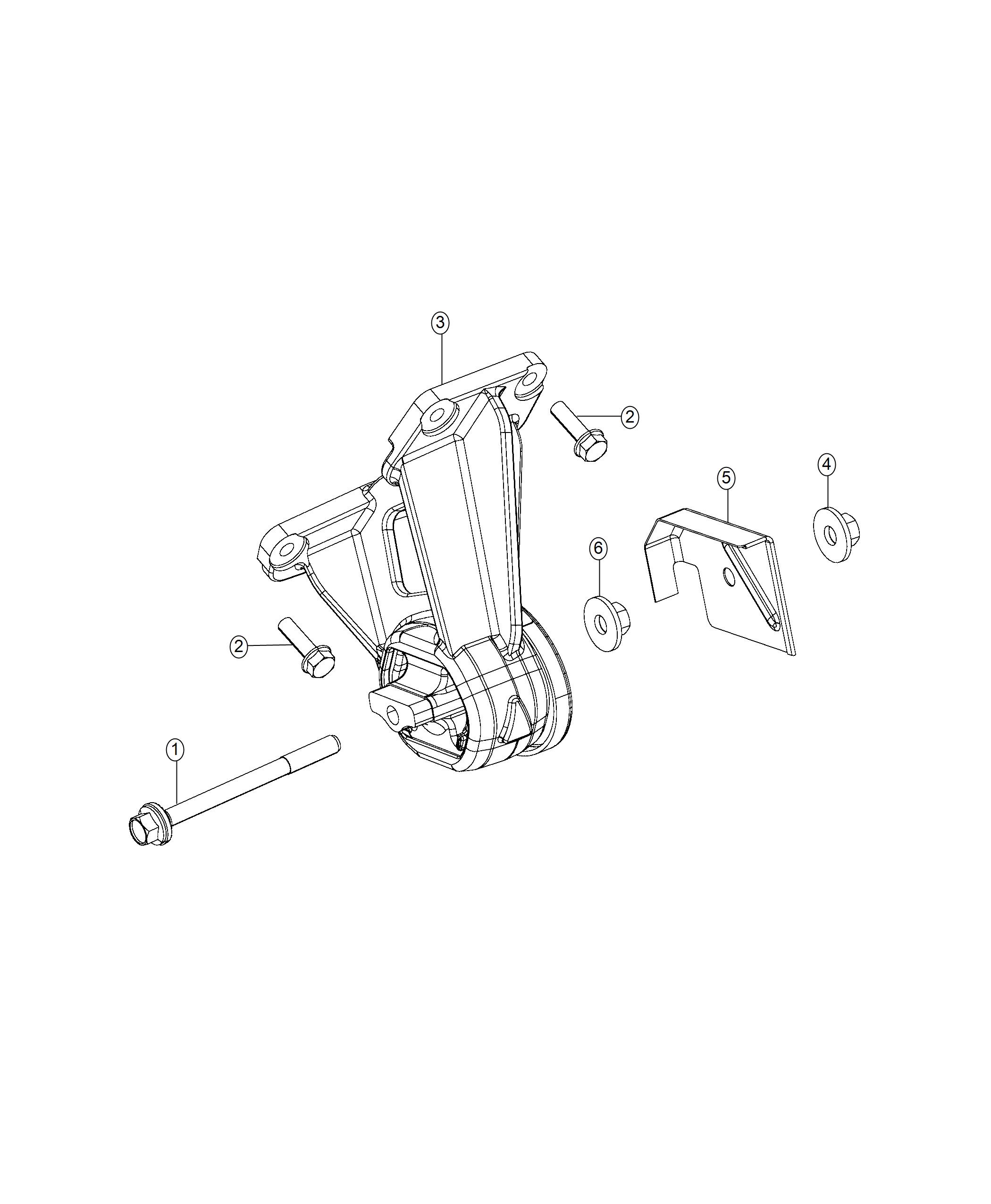 Engine Mounting Left Side RWD/2WD 3.6L. Diagram