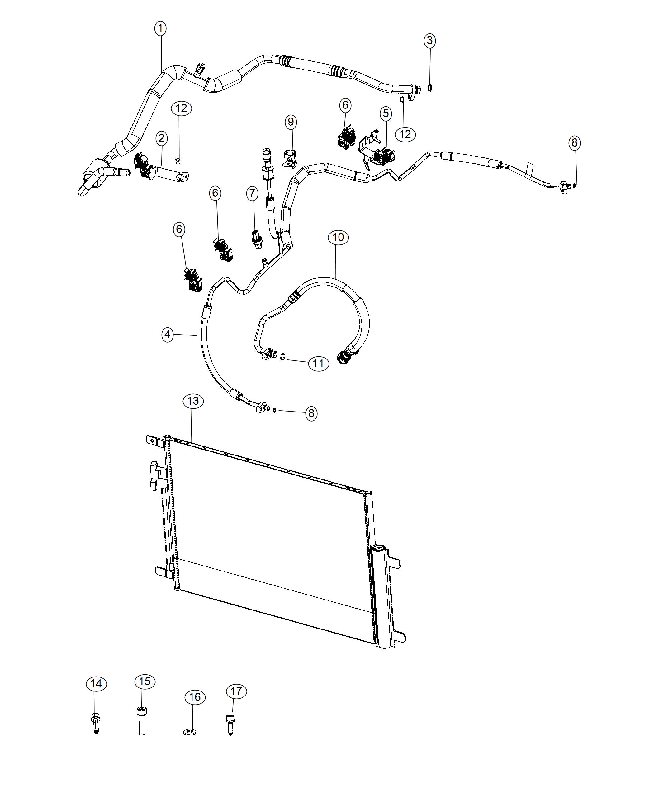 Diagram A/C Plumbing. for your 2006 Jeep Wrangler   