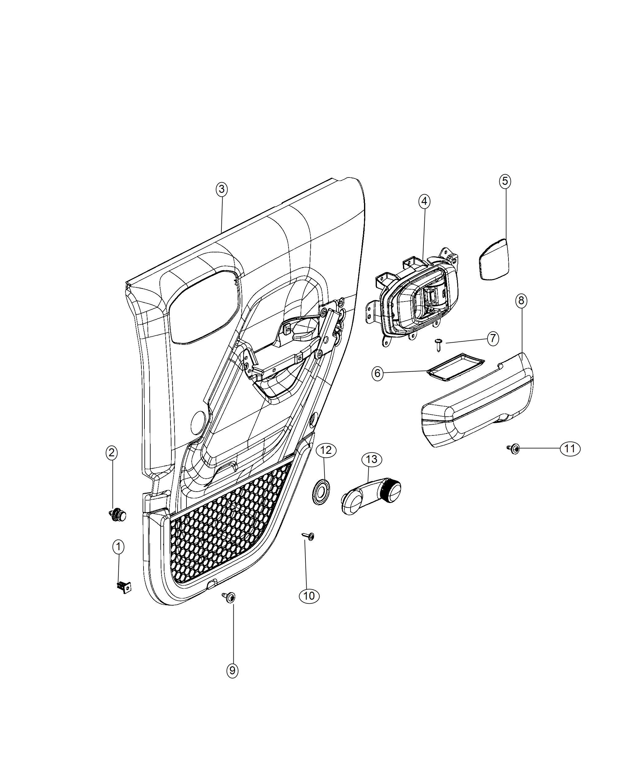 Rear Door Trim Panels. Diagram