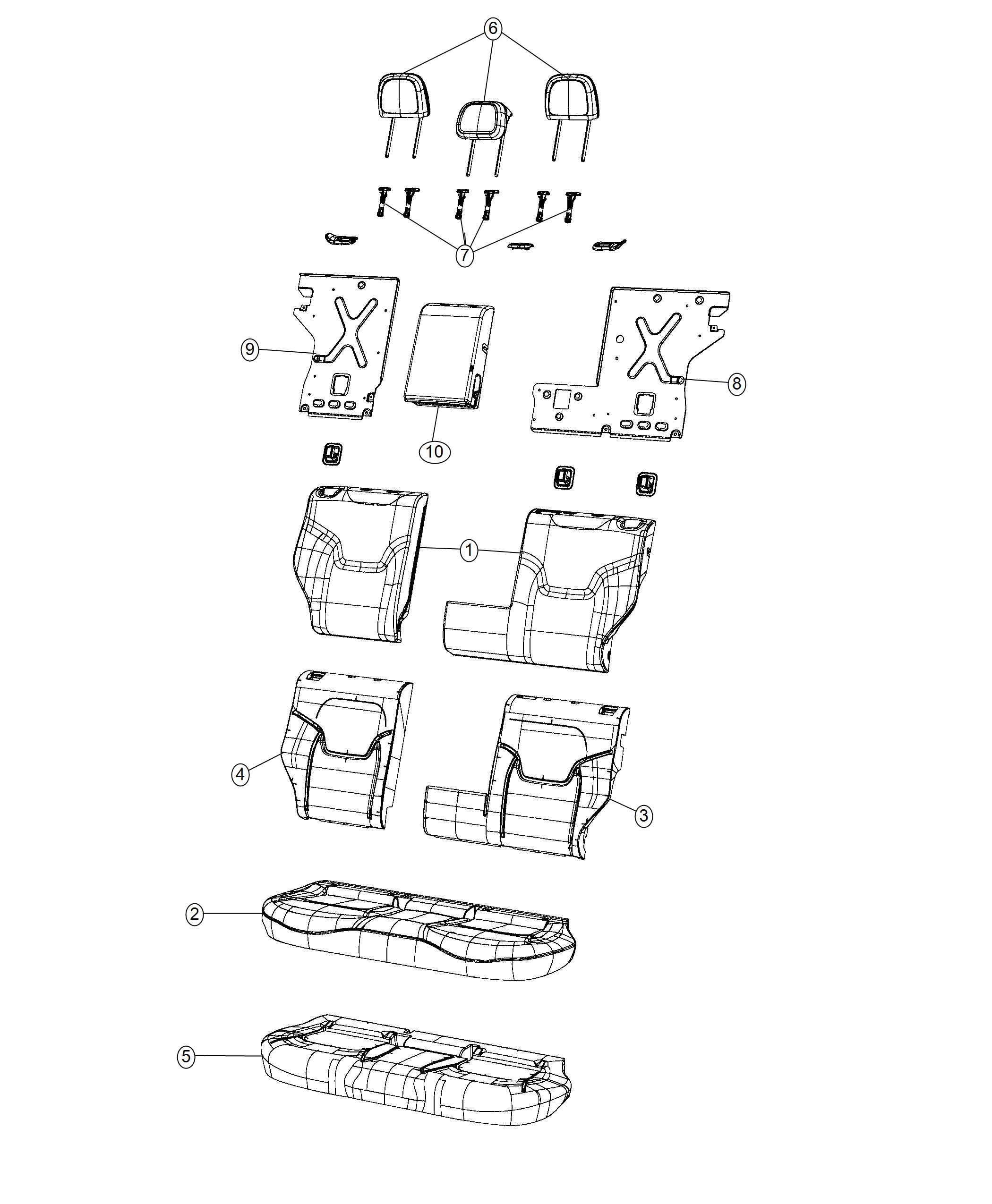 Rear Seat - Split - Trim Code [-J7]. Diagram