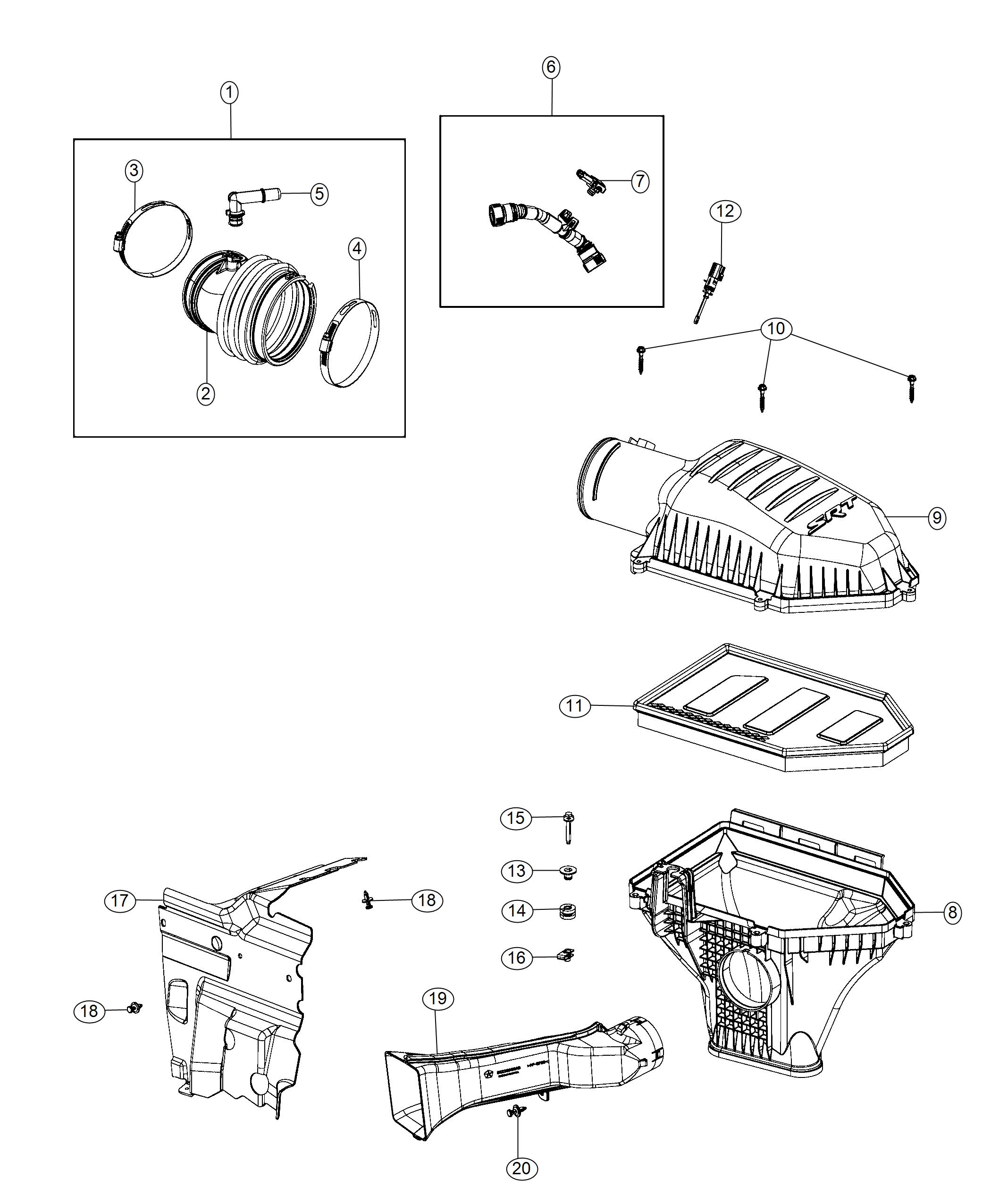 Air Cleaner 6.2L [6.2L SUPERCHARGED HEMI V8 SRT ENGINE]. Diagram