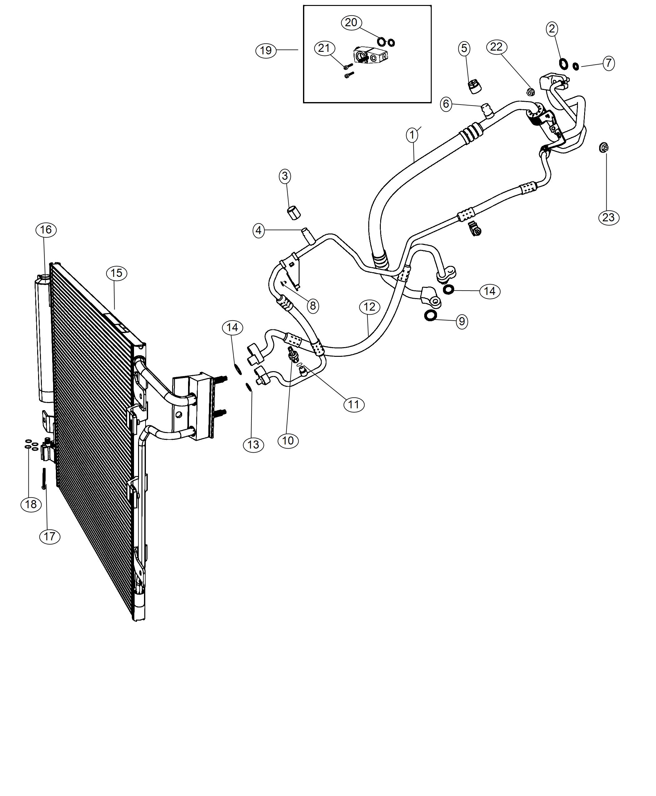 Diagram A/C Plumbing. for your Jeep Wrangler  