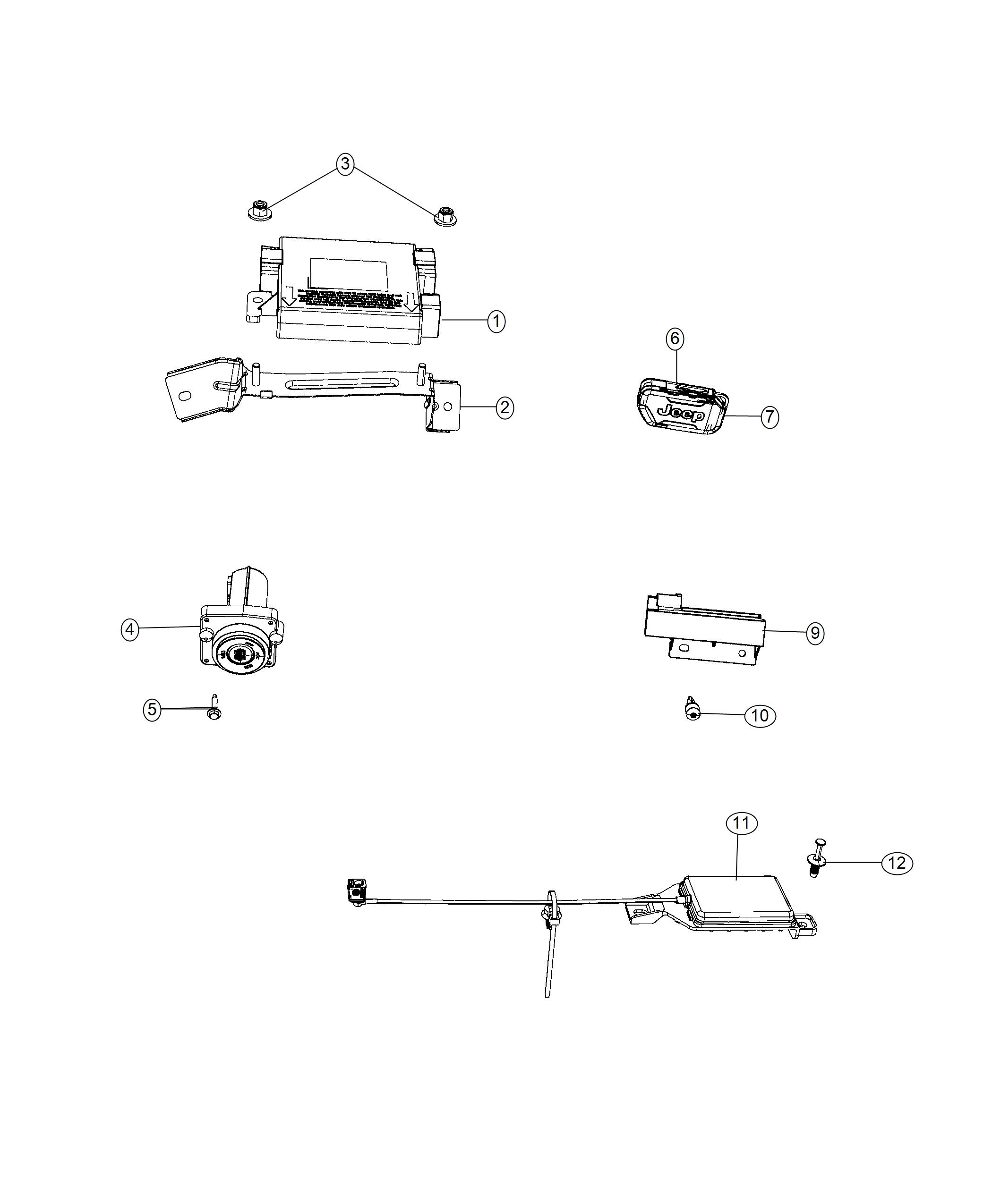 Modules, Receiver Hub, Transmitters, And Key FOBs. Diagram