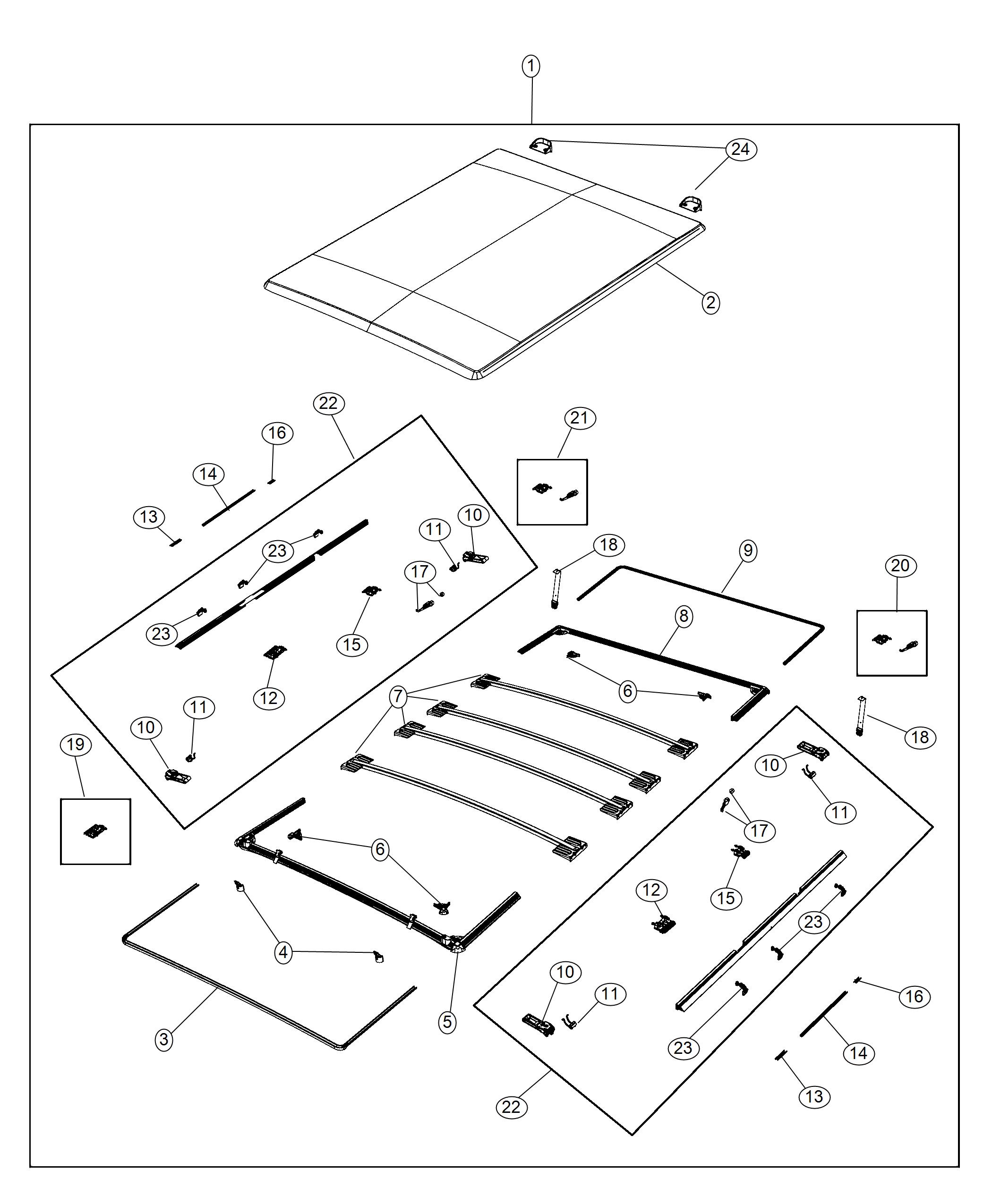 Diagram Tonneau Cover. for your 1997 Dodge Ram 1500   