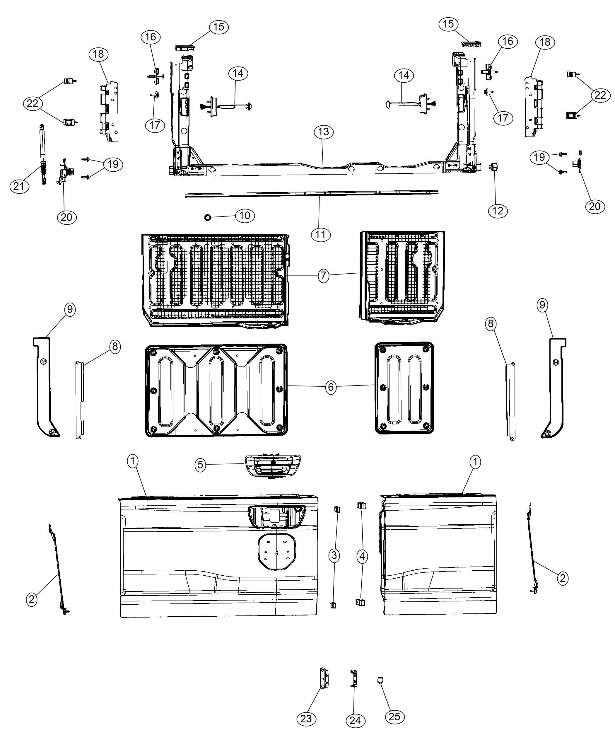 Diagram Tailgate. for your Ram 1500  