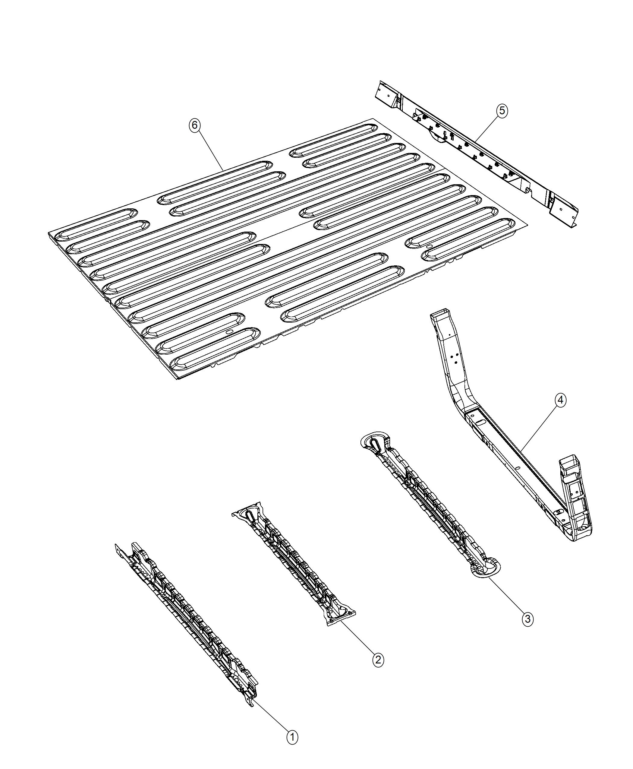 Diagram Pick-Up Box Crossmember. for your Ram 1500  